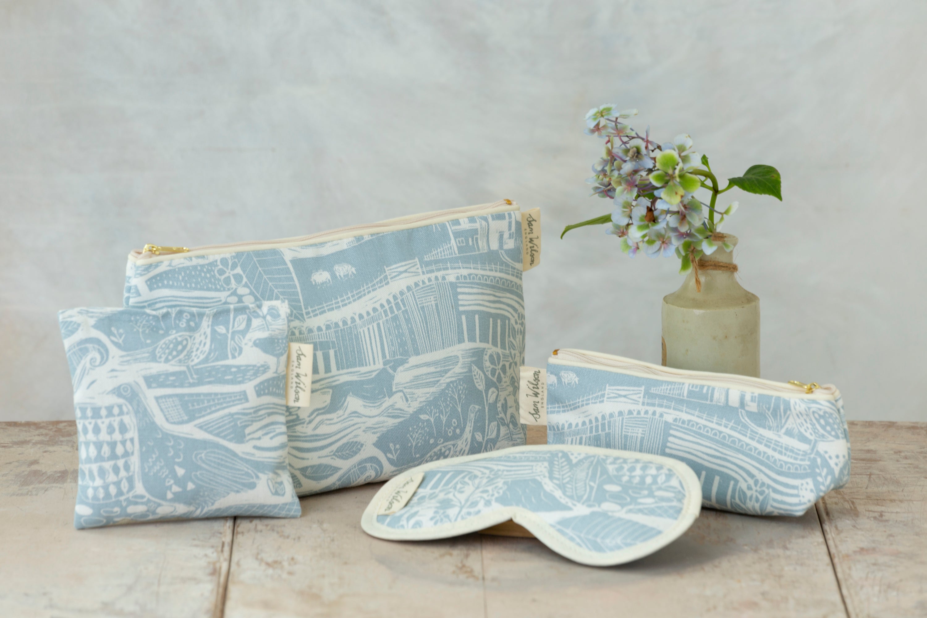 Through The Fields Duck Egg Blue Textiles