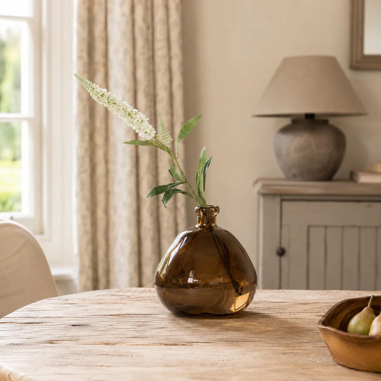 Recycled Glass Balloon Vase - Smoke
