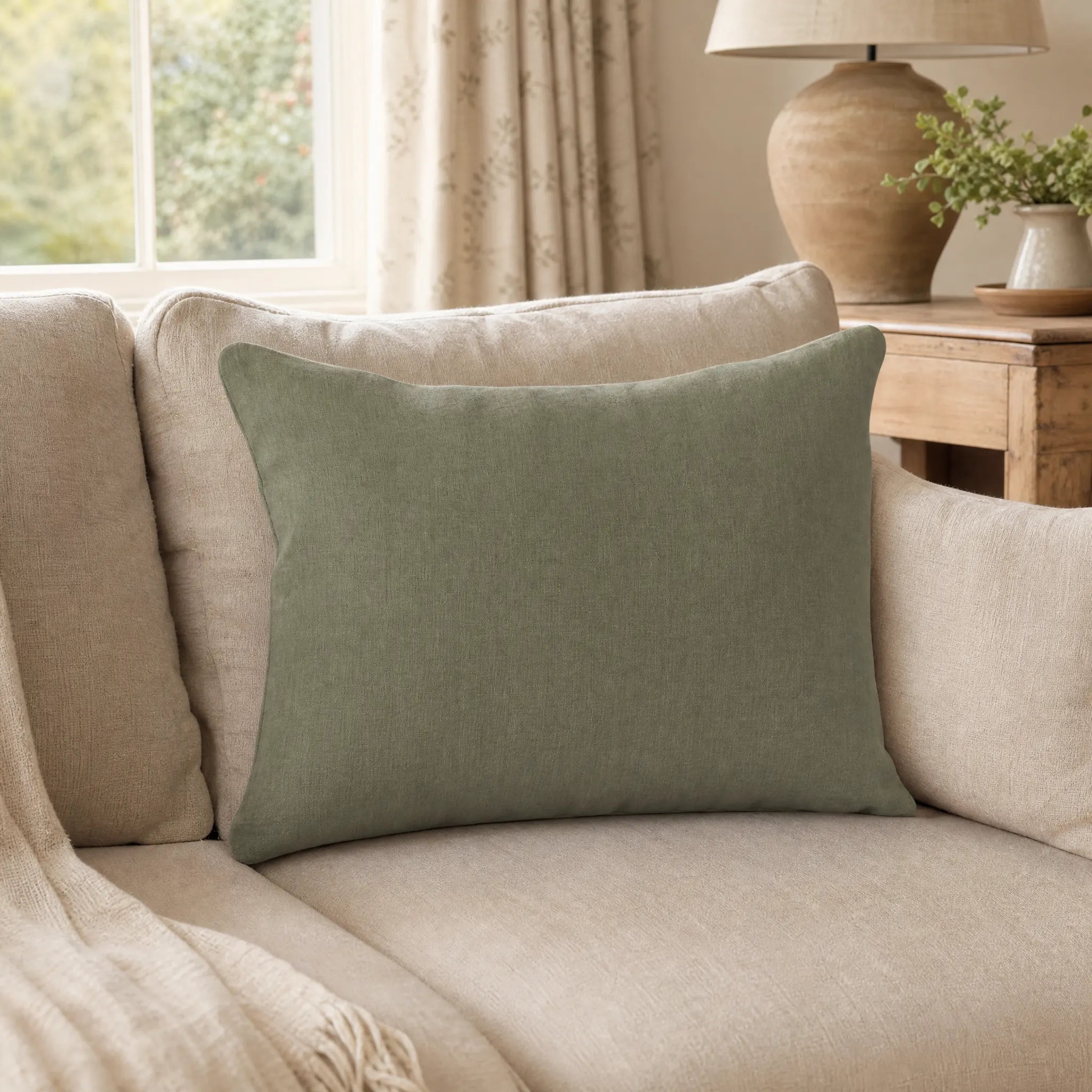 Sam Wilson Bayleaf Fine Linen Rectangle Cushion