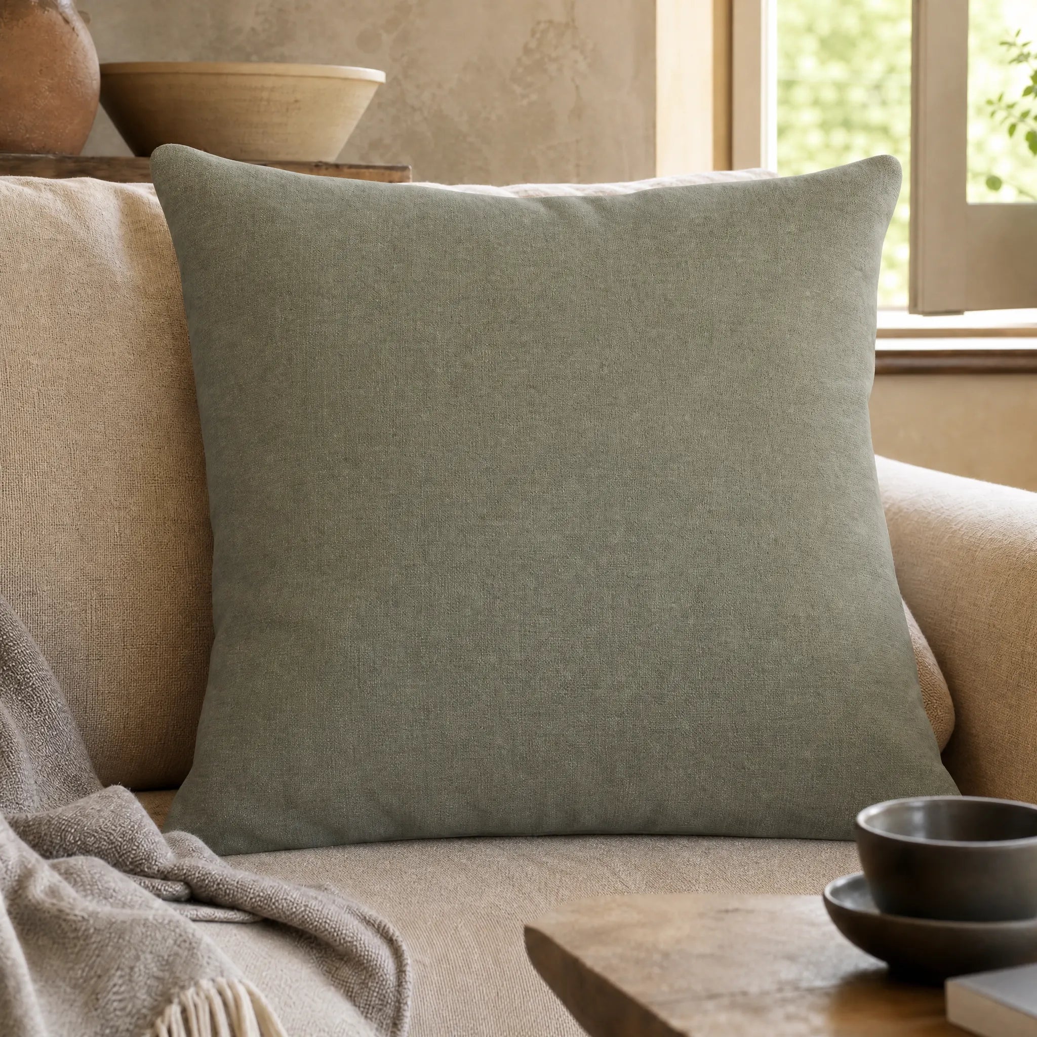 Sam Wilson Bayleaf Fine Linen Square Cushion