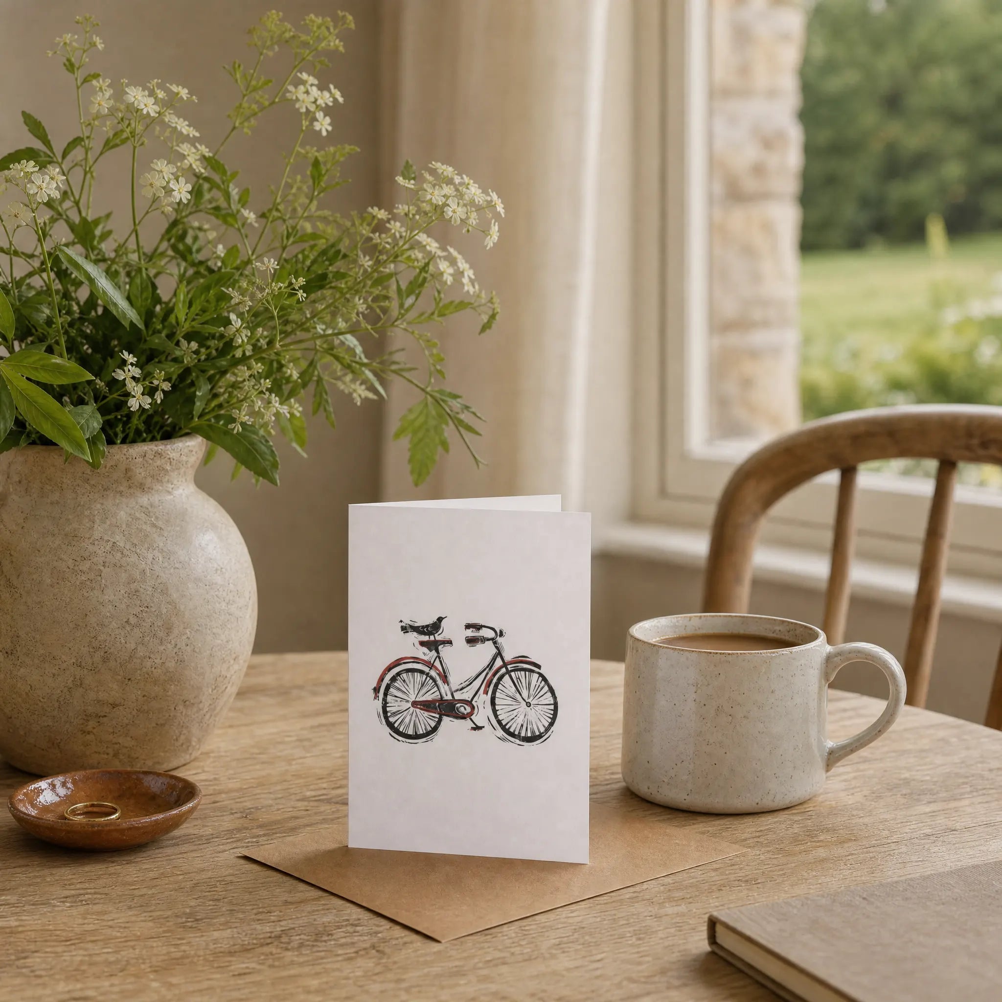 Sam Wilson Bird On Bicycle Greetings Card