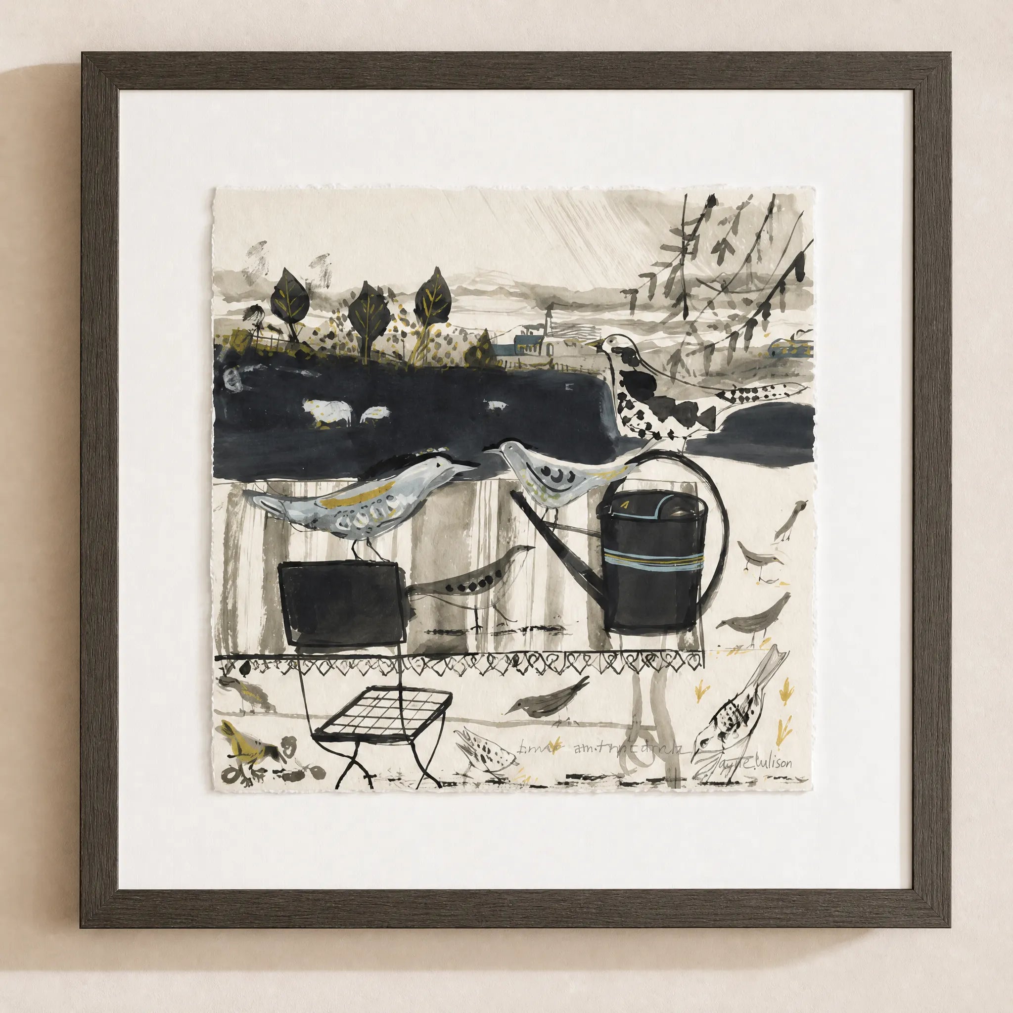 Sam Wilson Birds On The Table Print