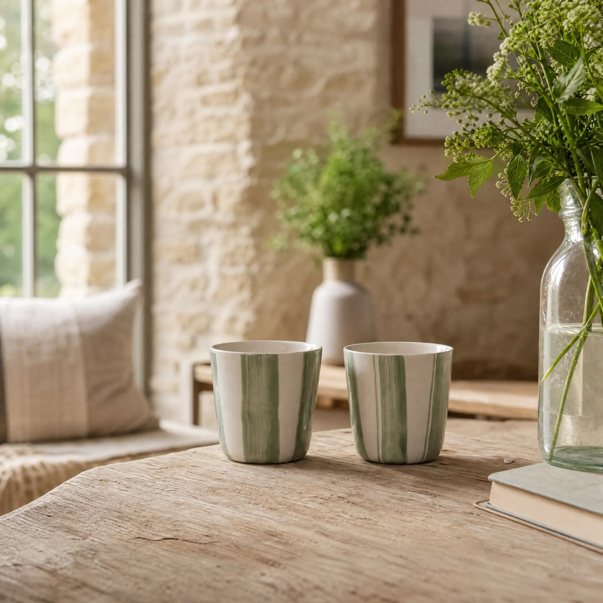 Brushed Sage Green Small Beaker - Set of 2