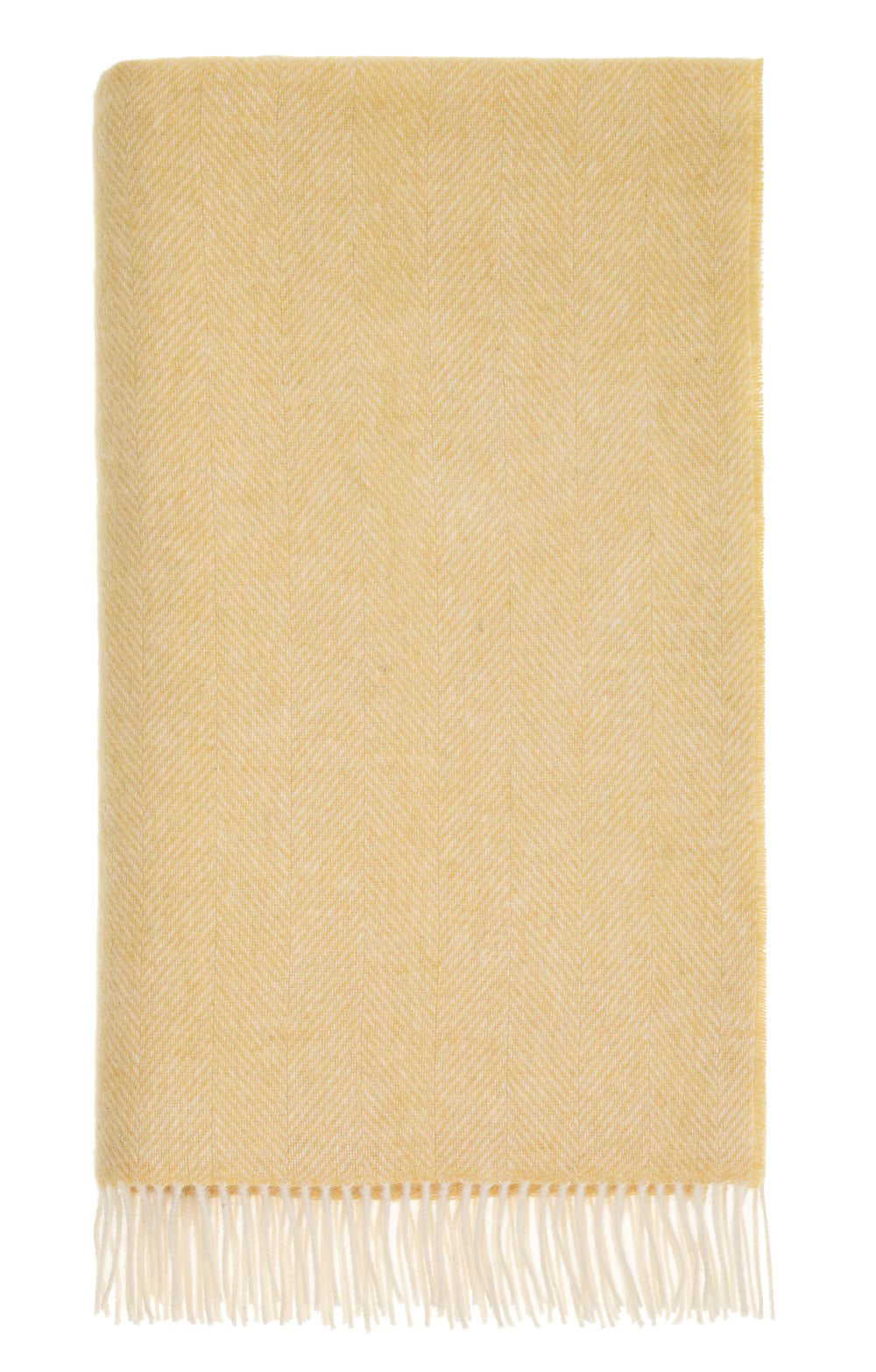 Herringbone Merino Throw - Buttercup