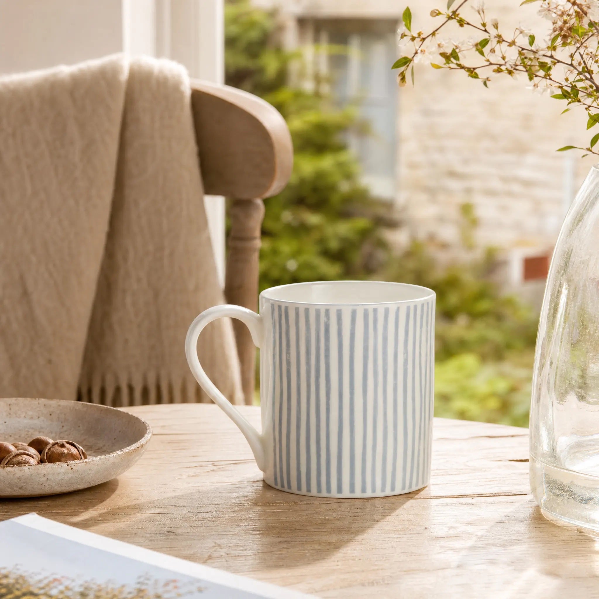 Sam Wilson Duck Egg Blue Stripe Mug