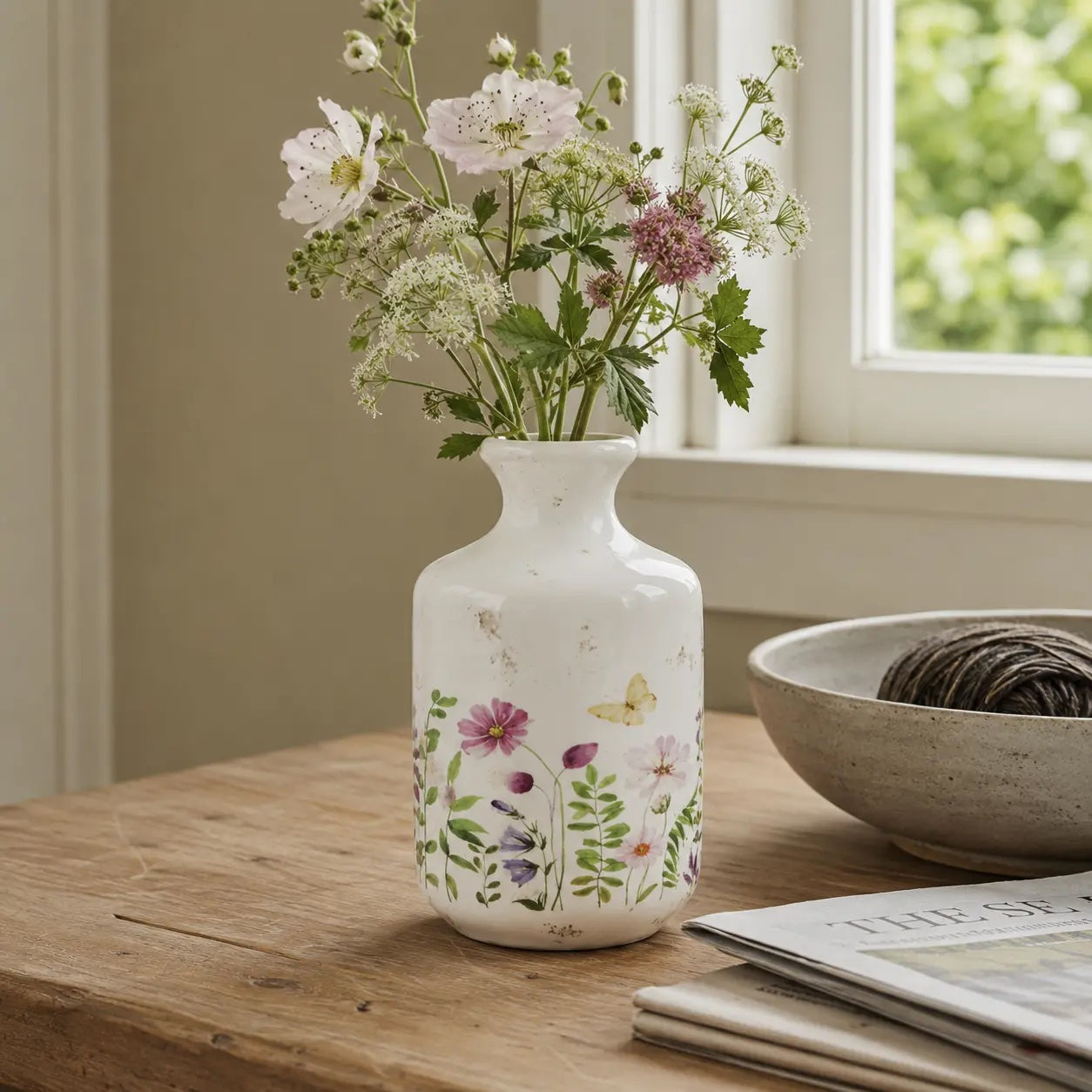 Floral Motif Bottle Vase
