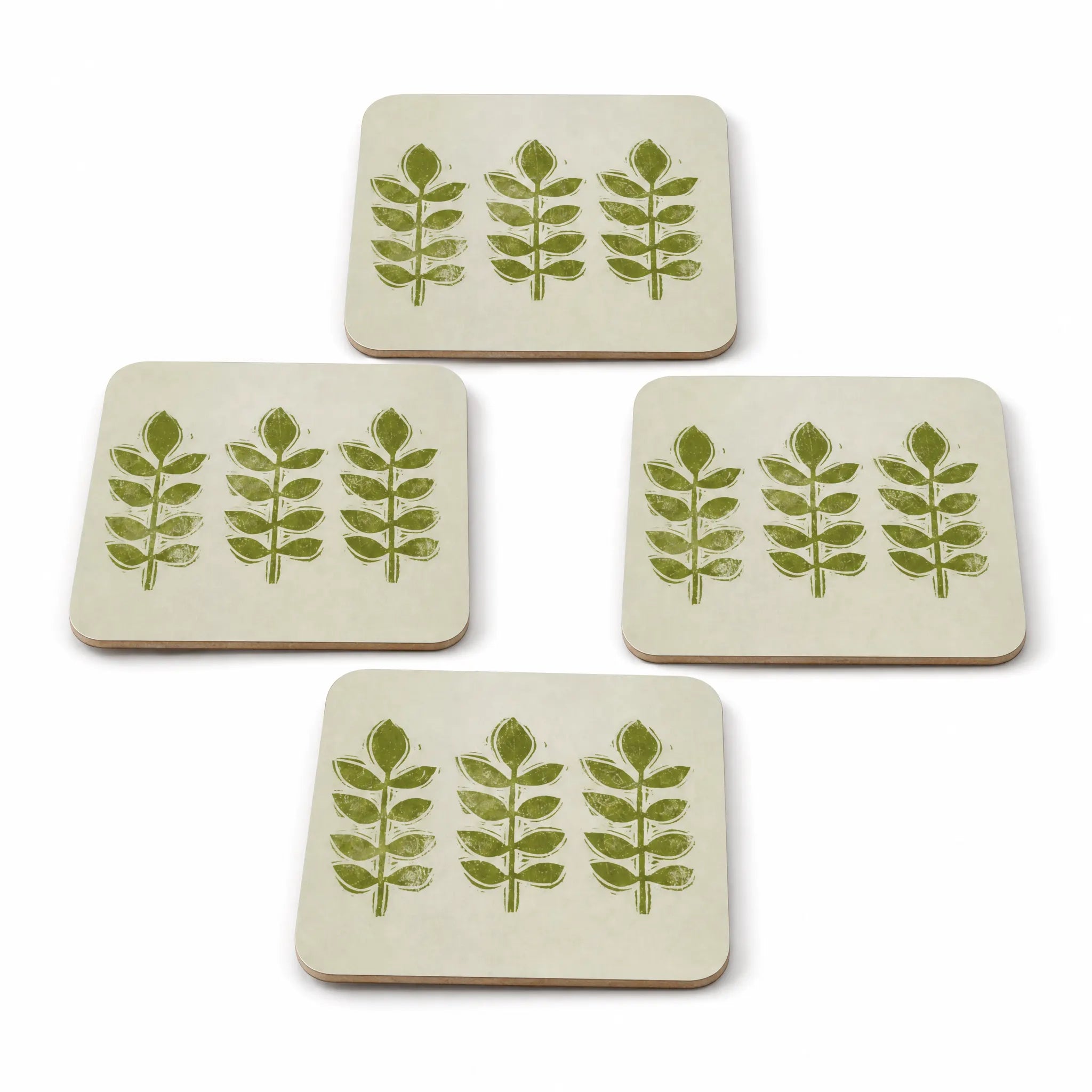 Sam Wilson Green Leaf Coasters - Set of 4