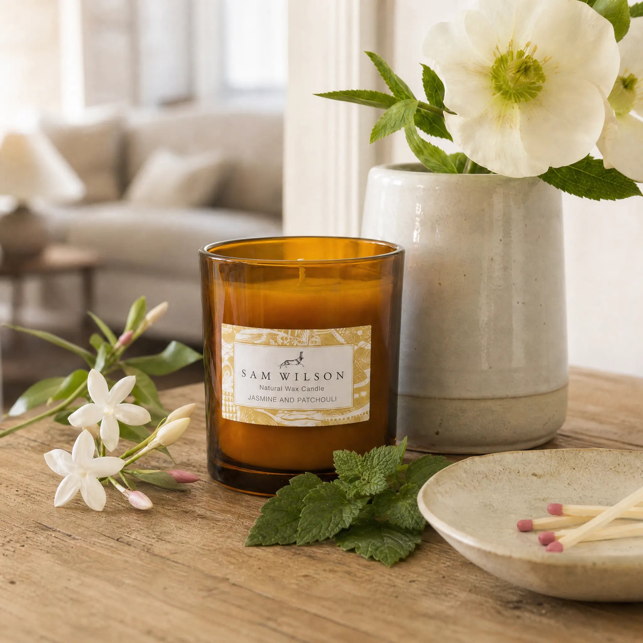 Sam Wilson Jasmine and Patchouli Candle