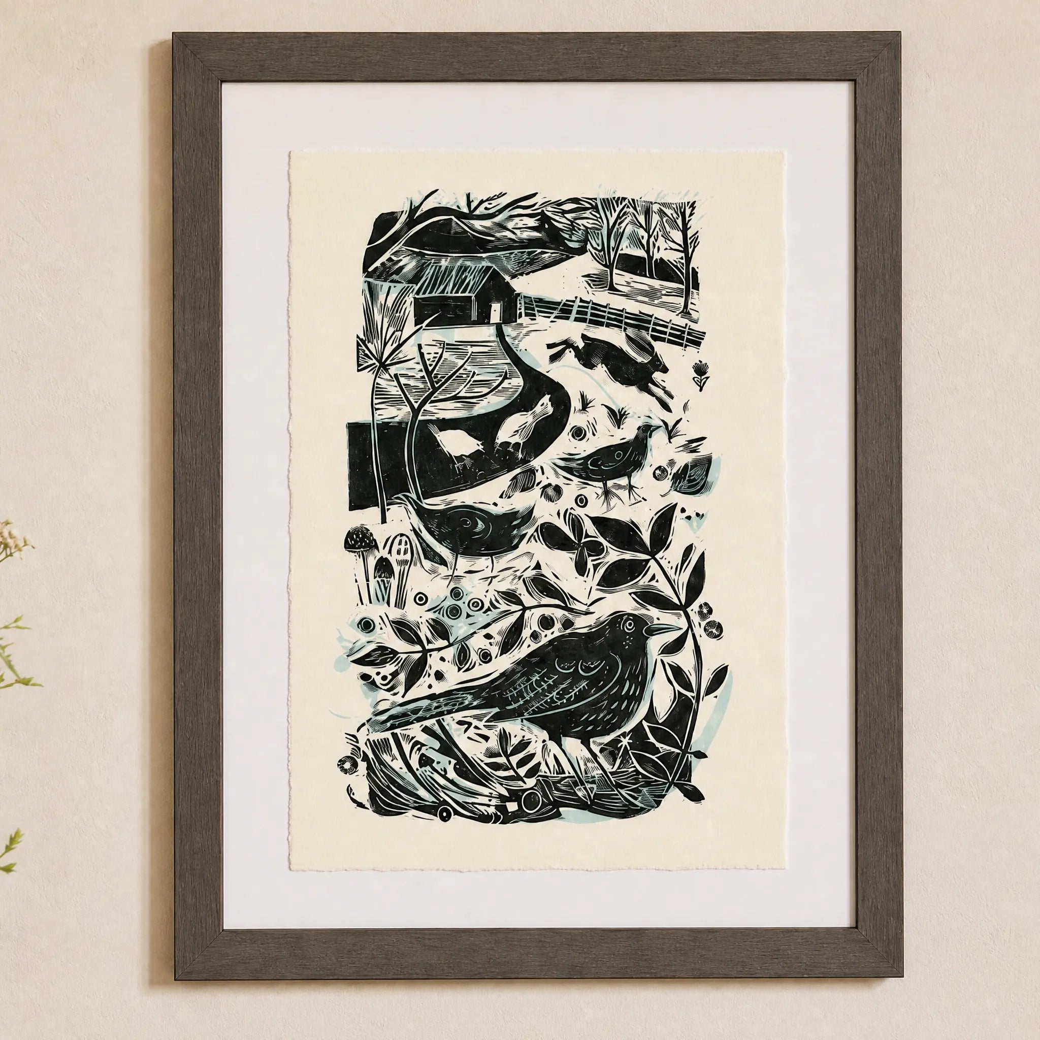 Sam Wilson Mr Blackbird Countryside Scene Print