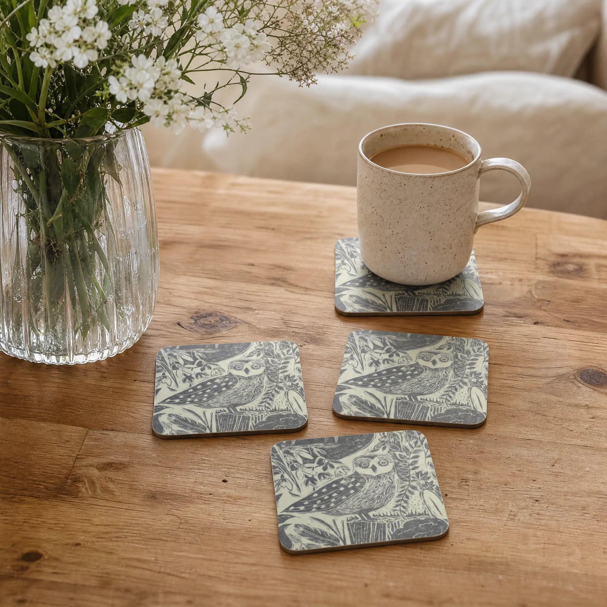 Sam Wilson Owl and Fox Coasters - Set of 4