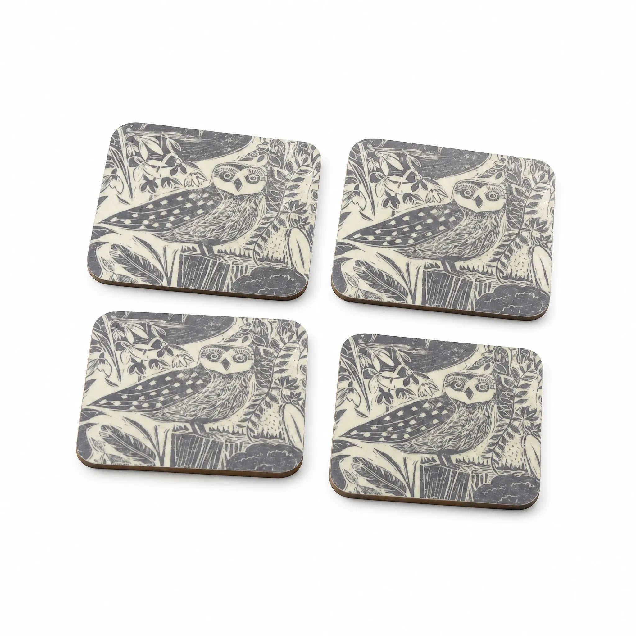 Sam Wilson Owl and Fox Coasters - Set of 4
