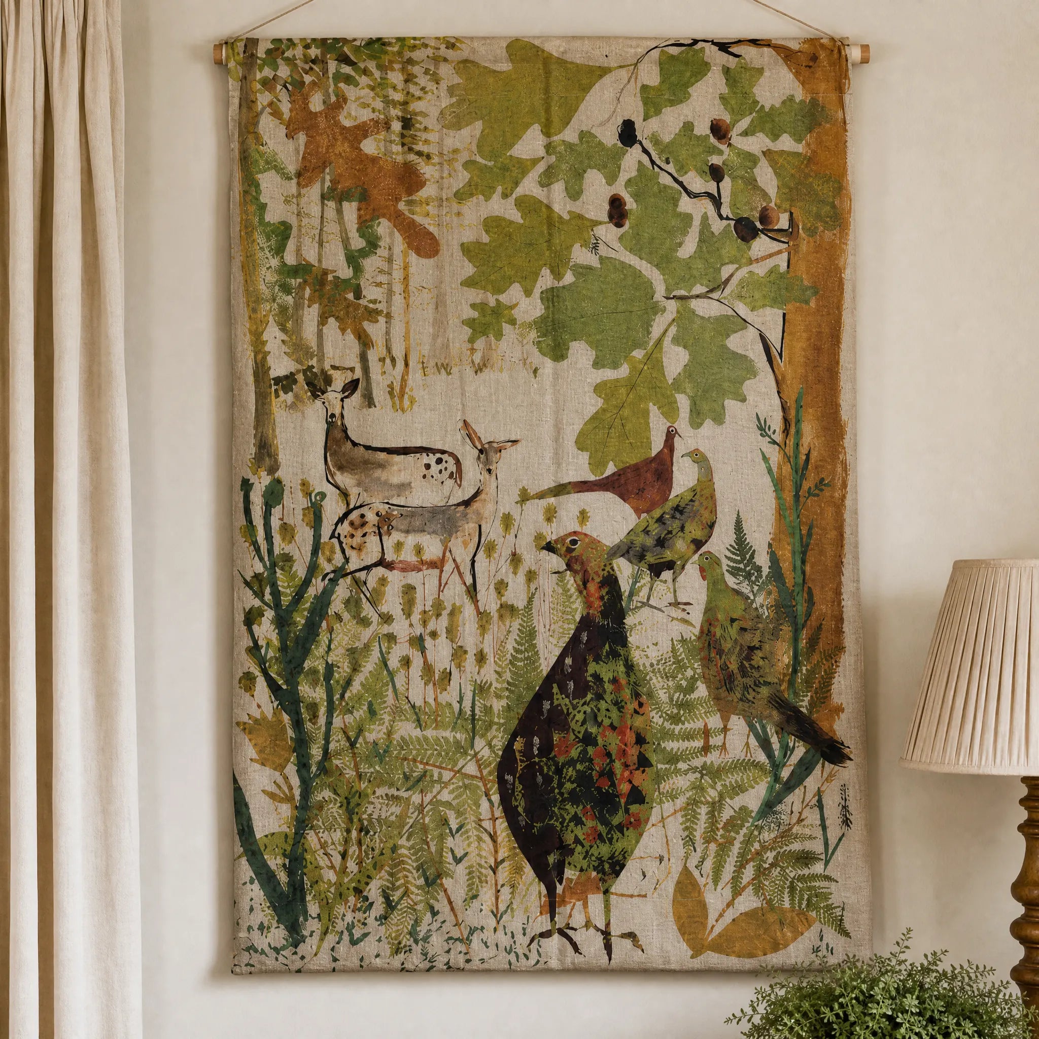 Pheasant and Deer Wall Hanging