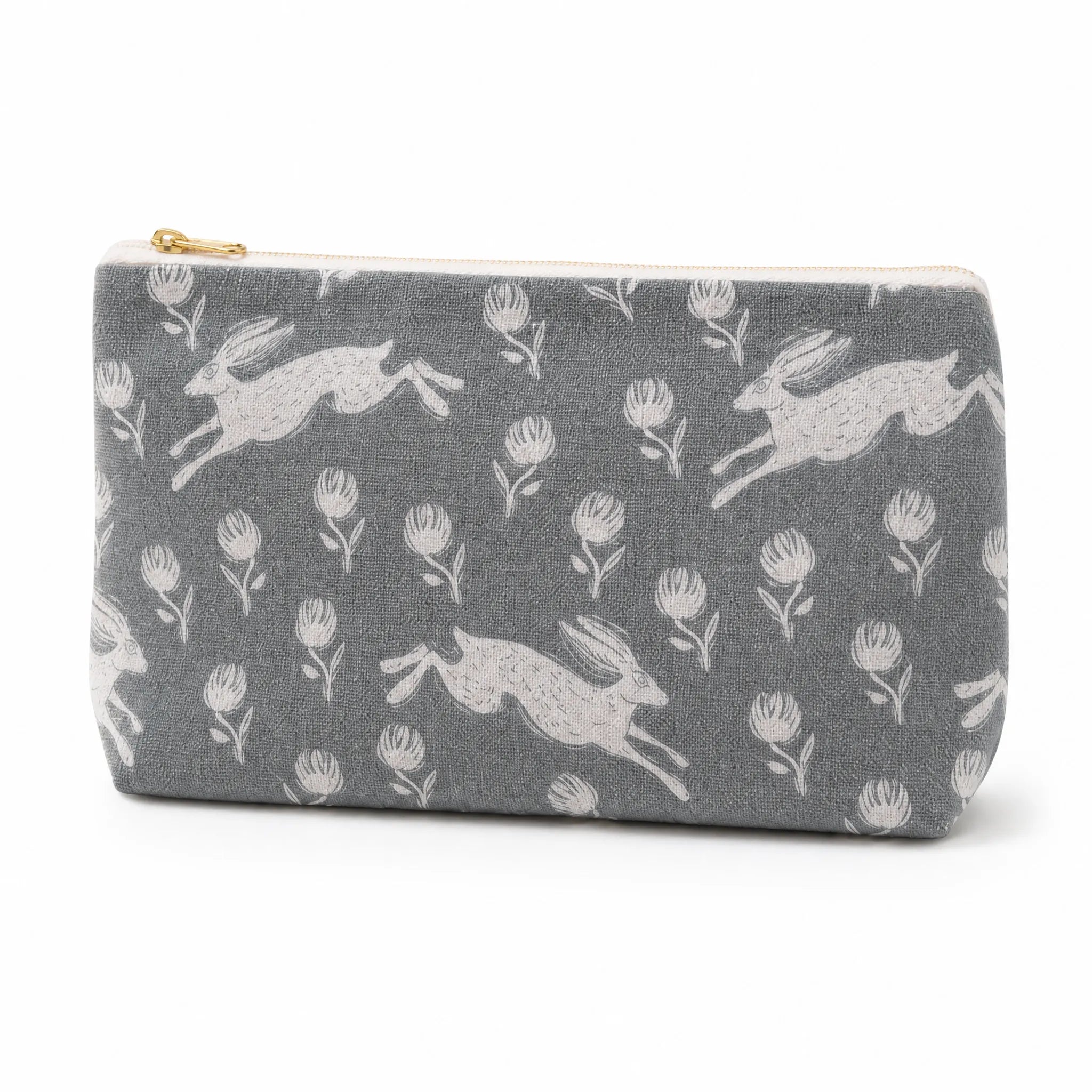 Sam Wilson Running Hare Grey Cotton Washbag