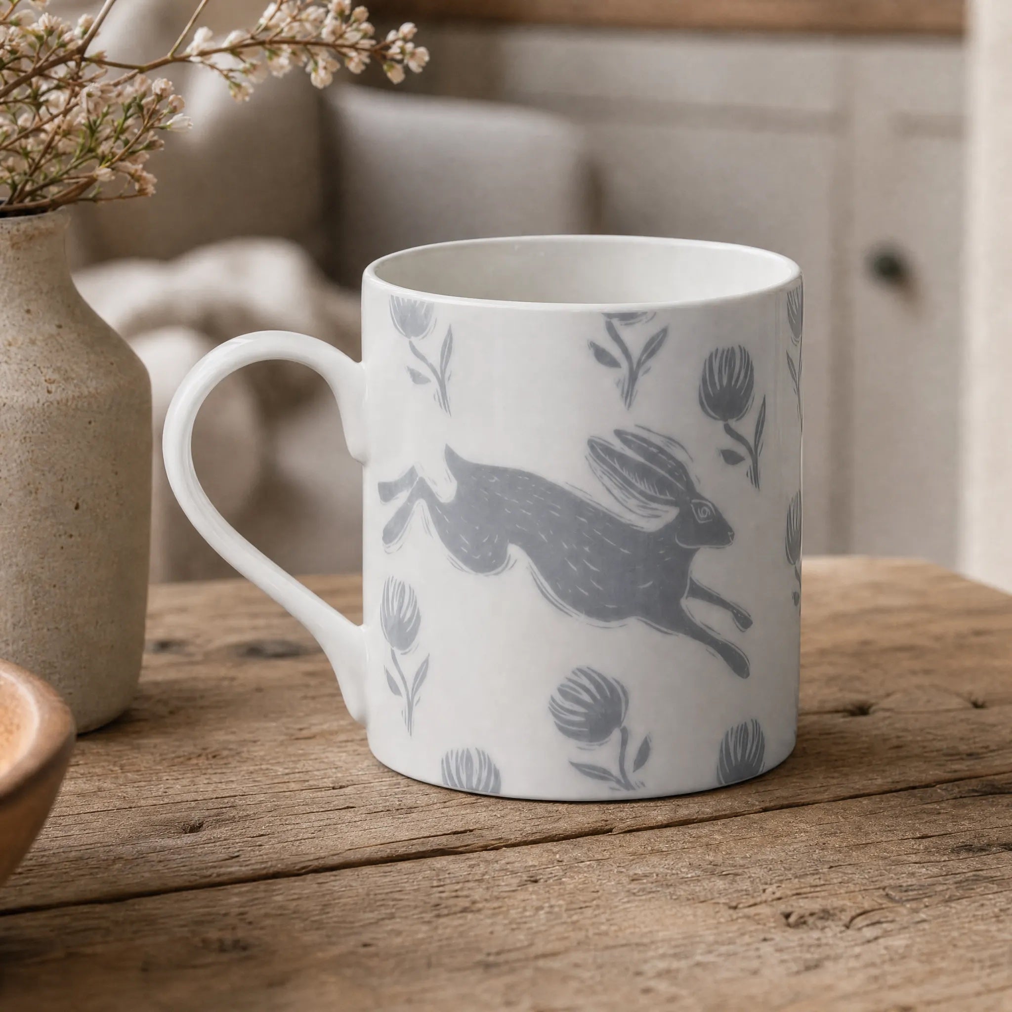 Sam Wilson Running Hare Large Pattern Mug