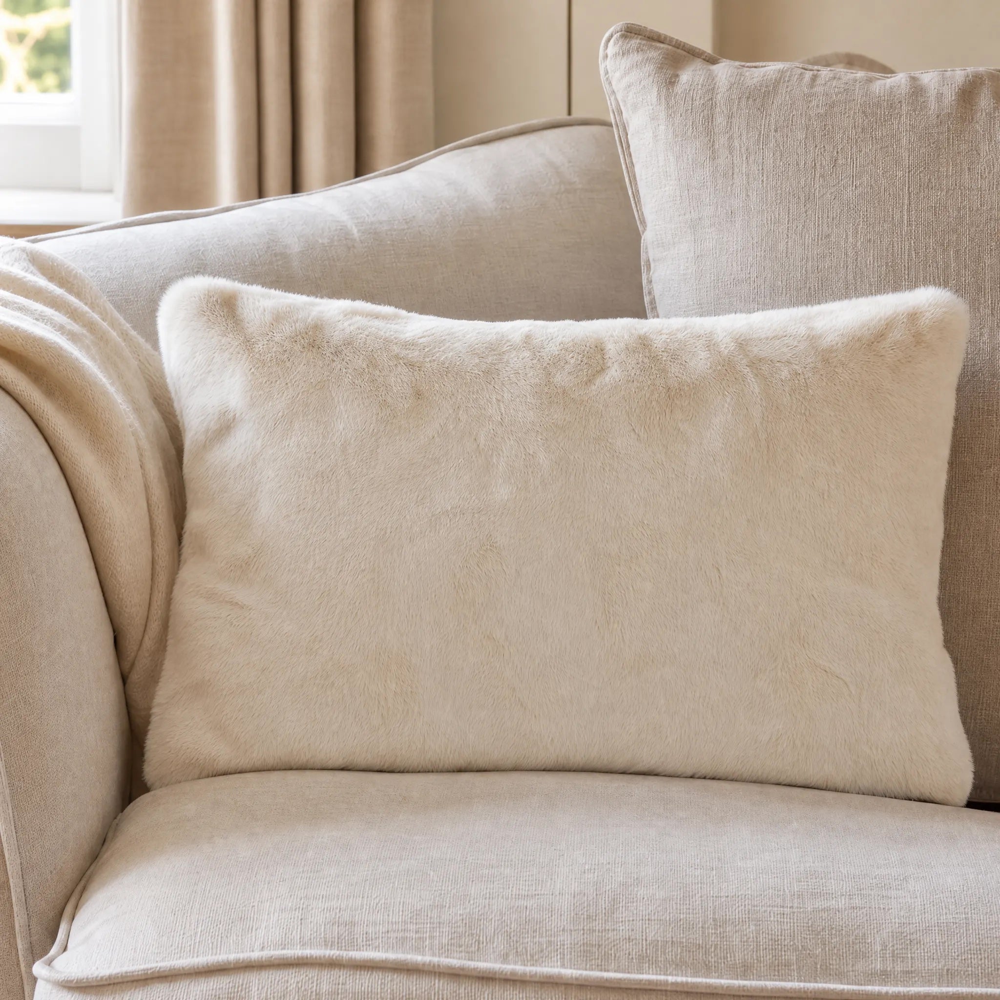 Soft Coat Oblong Fur Cushion