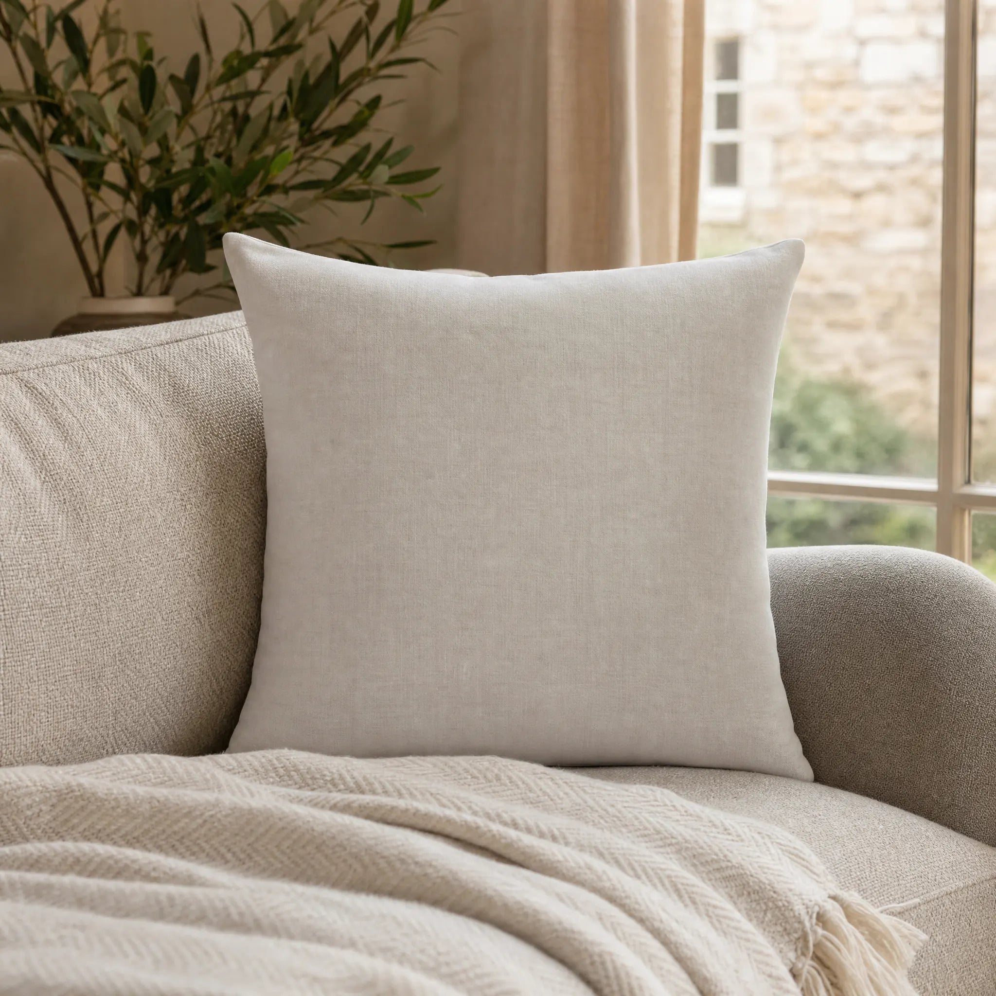Sam Wilson Stucco Fine Linen Square Cushion