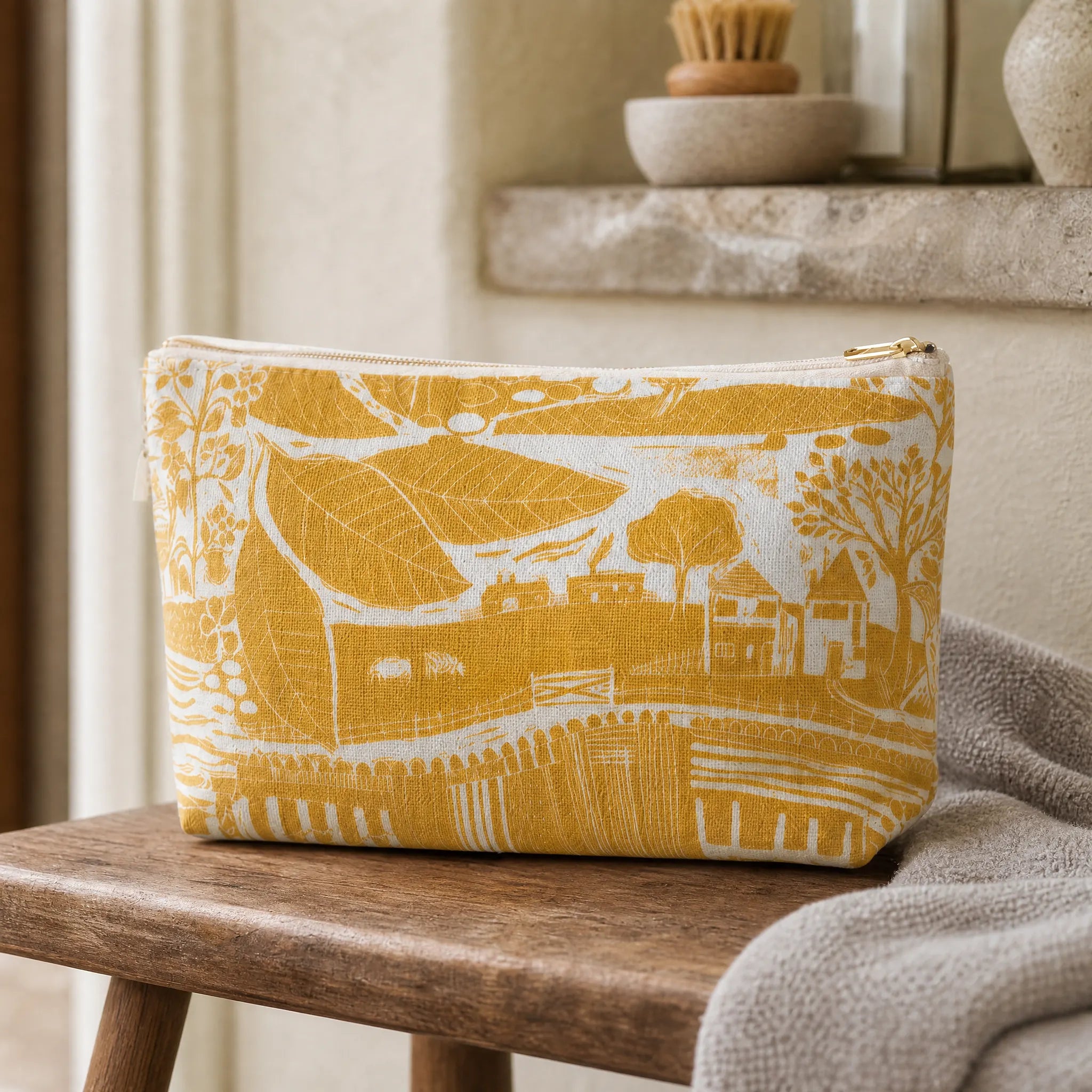 Sam Wilson Through The Fields Ochre Washbag