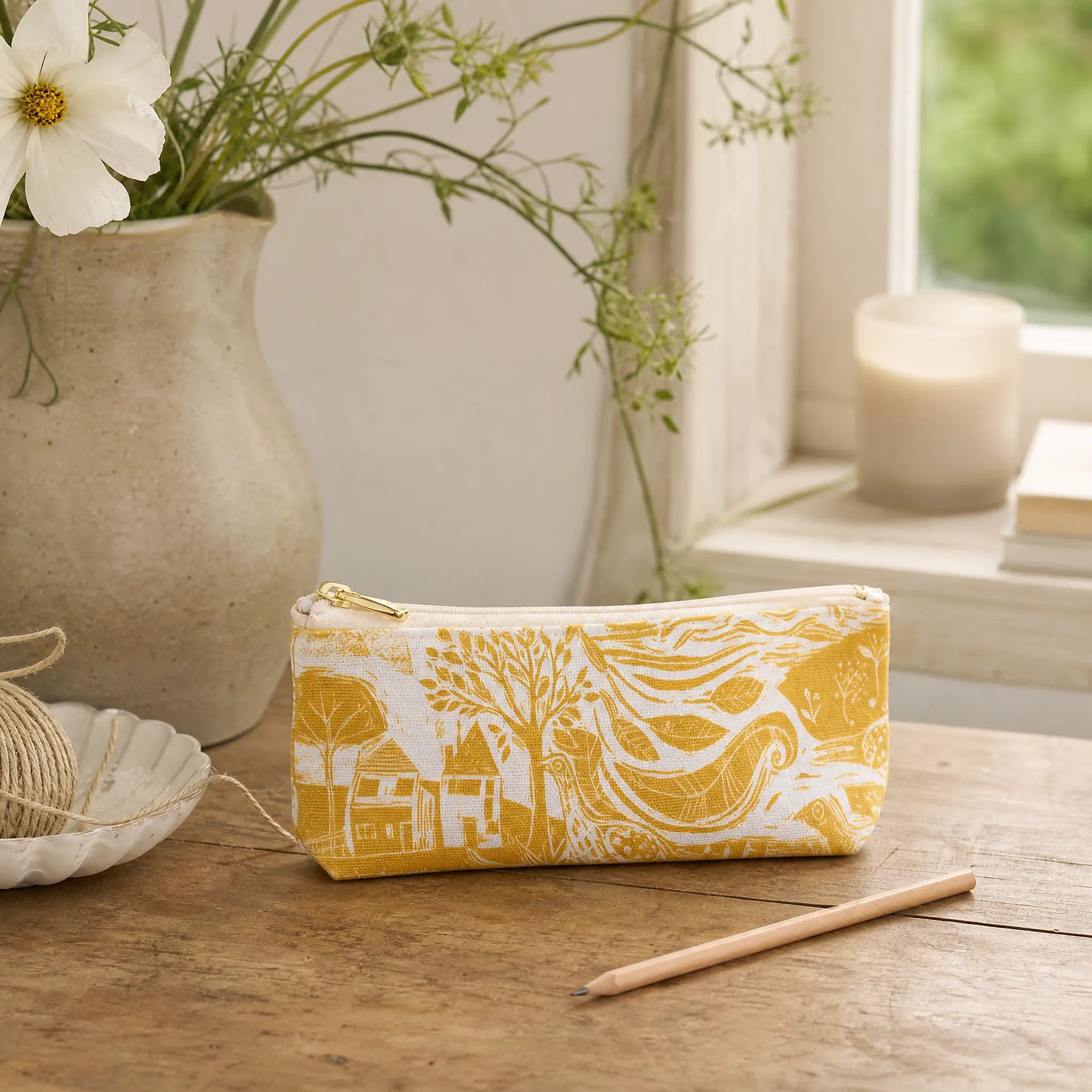 Through the Fields Ochre Pencil Case
