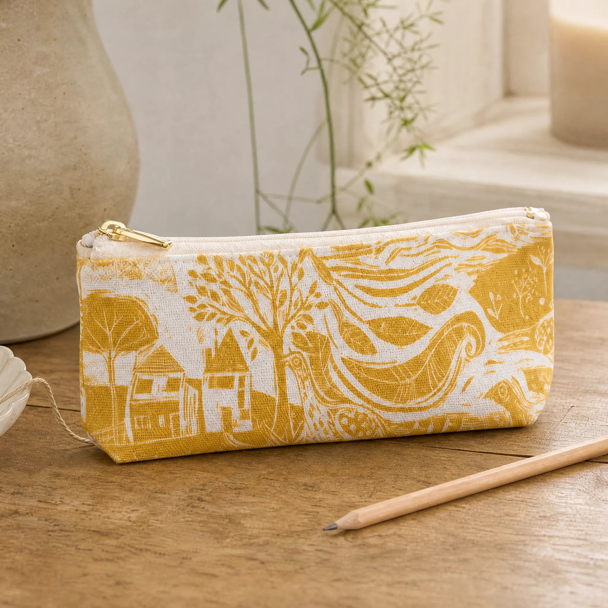 Through the Fields Ochre Pencil Case