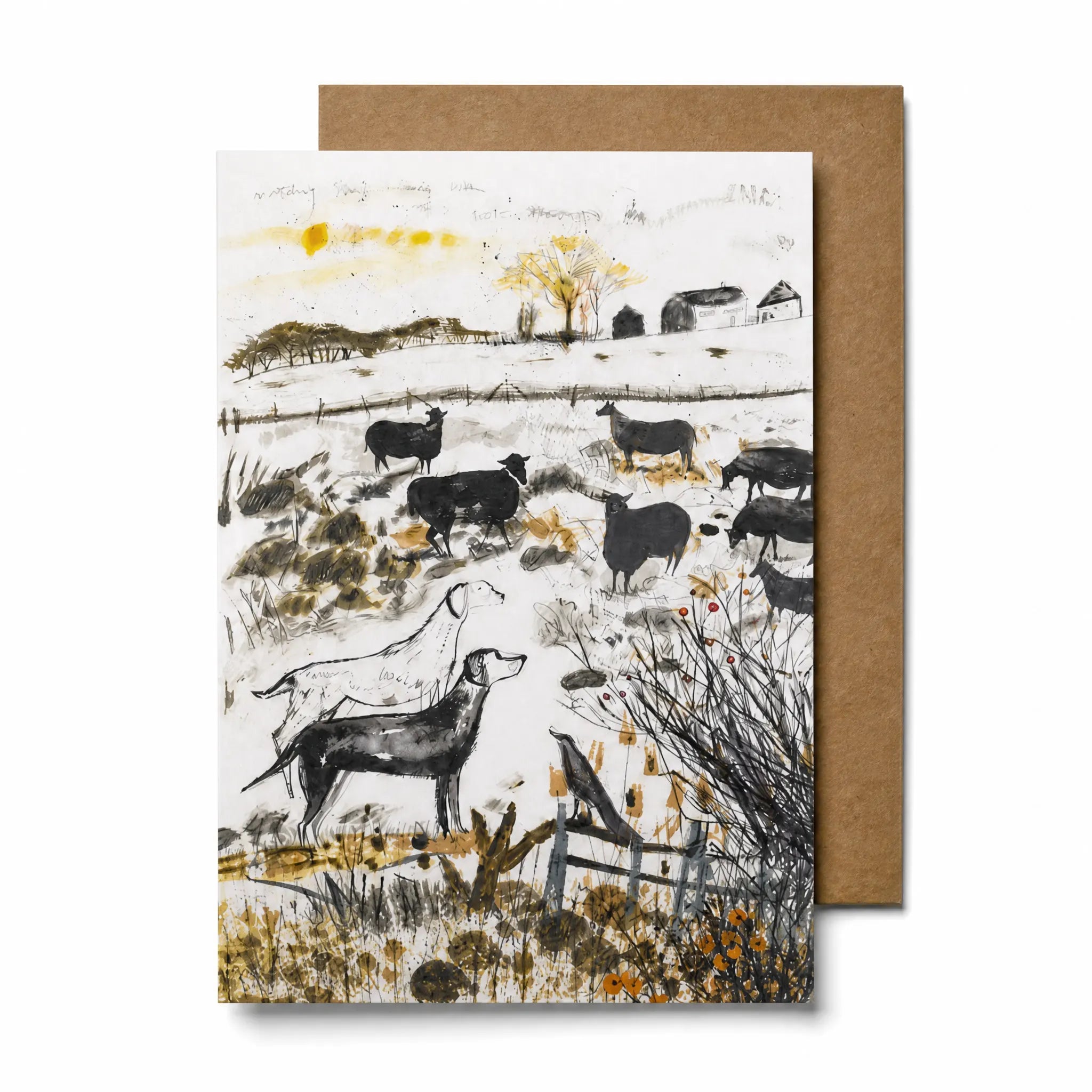 Sam Wilson Watching Sheep Greetings Card