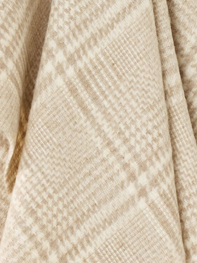 Patchwork Glen Check Throw - Ecru/Natural