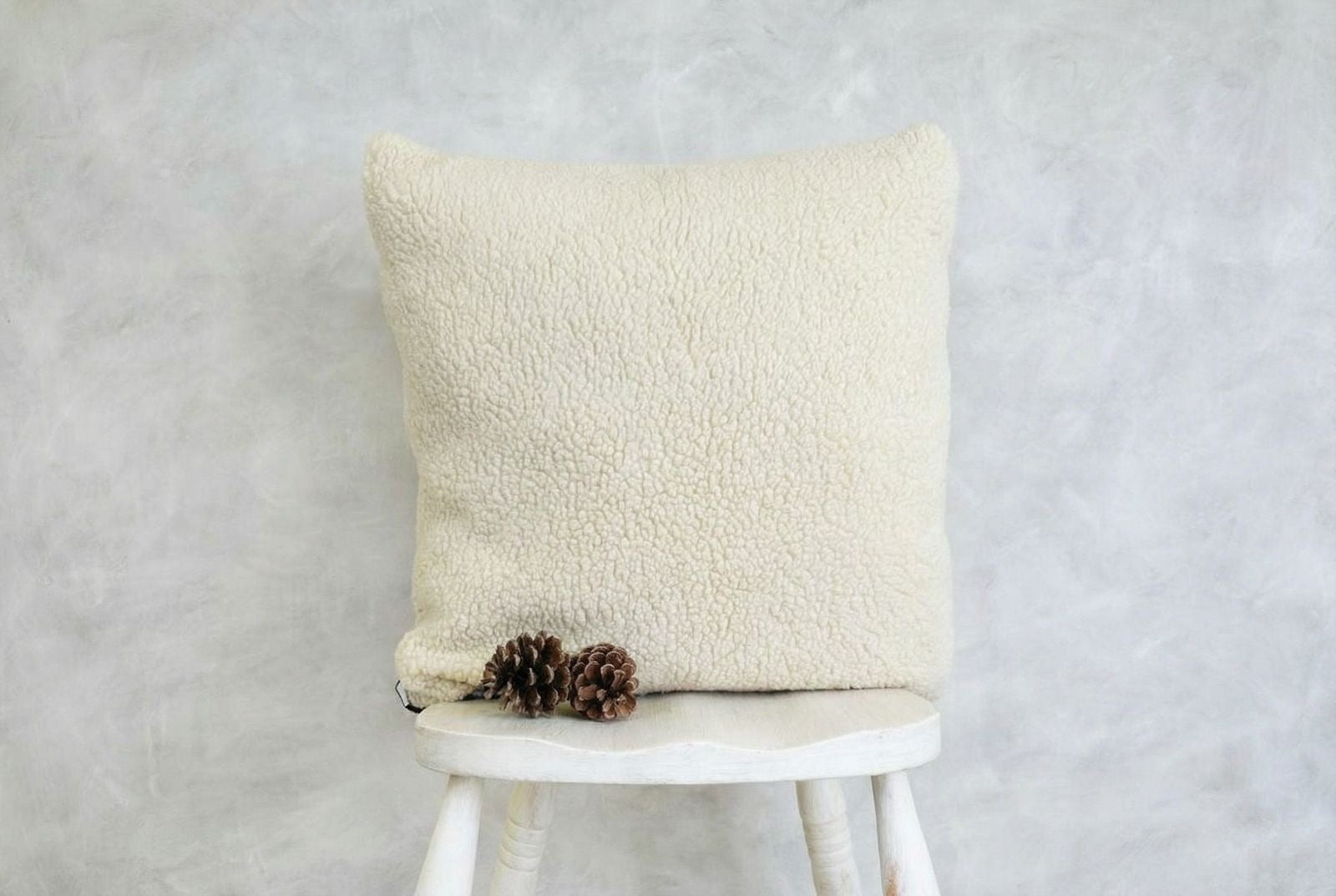 Sherpa Square Cushion - Bone