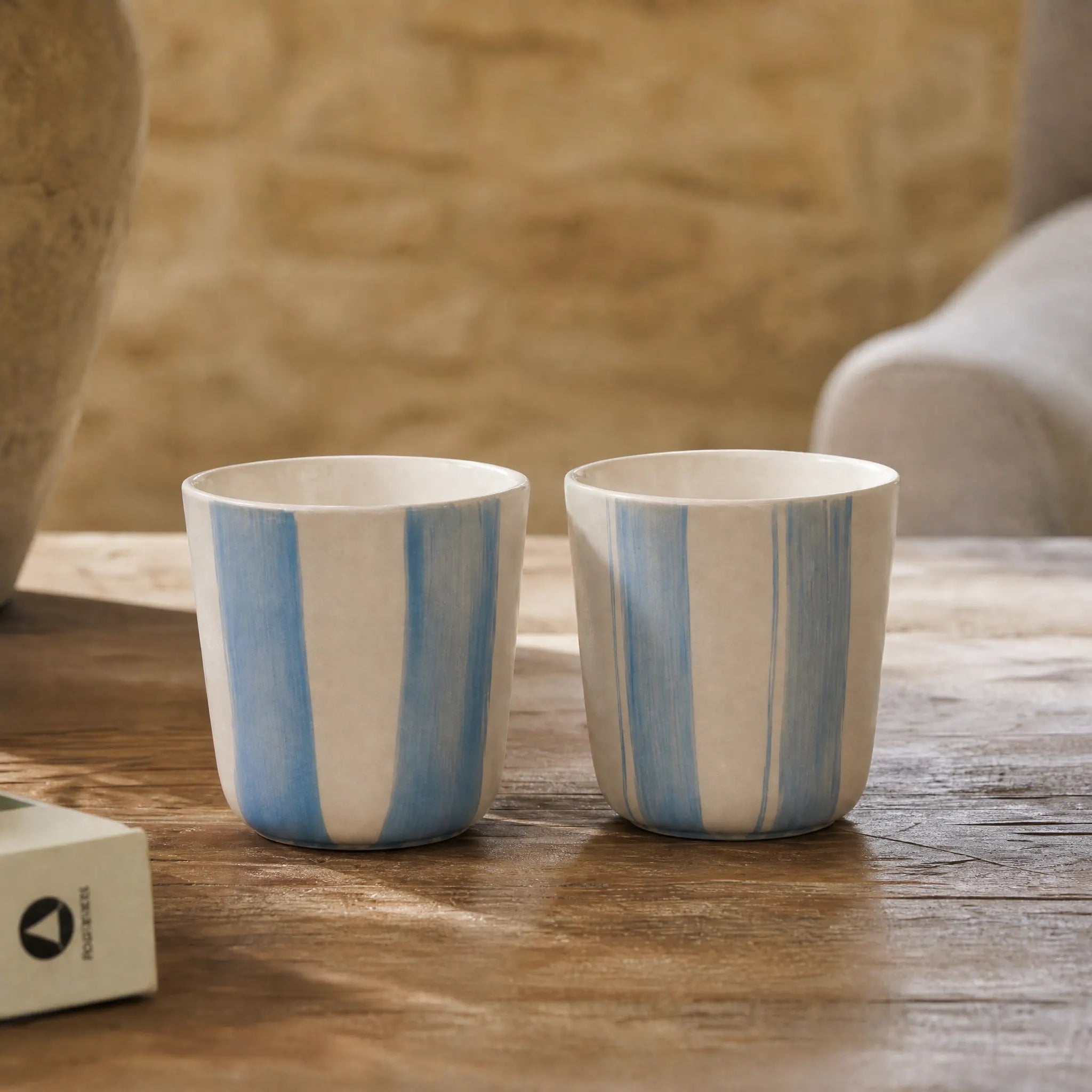 Brushed Light Blue Small Beaker - Set of 2