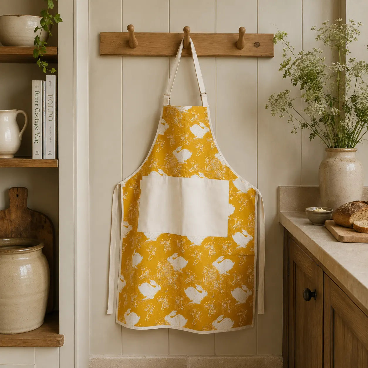 Sam Wilson Headlong Hare Yellow Ochre Apron - Main