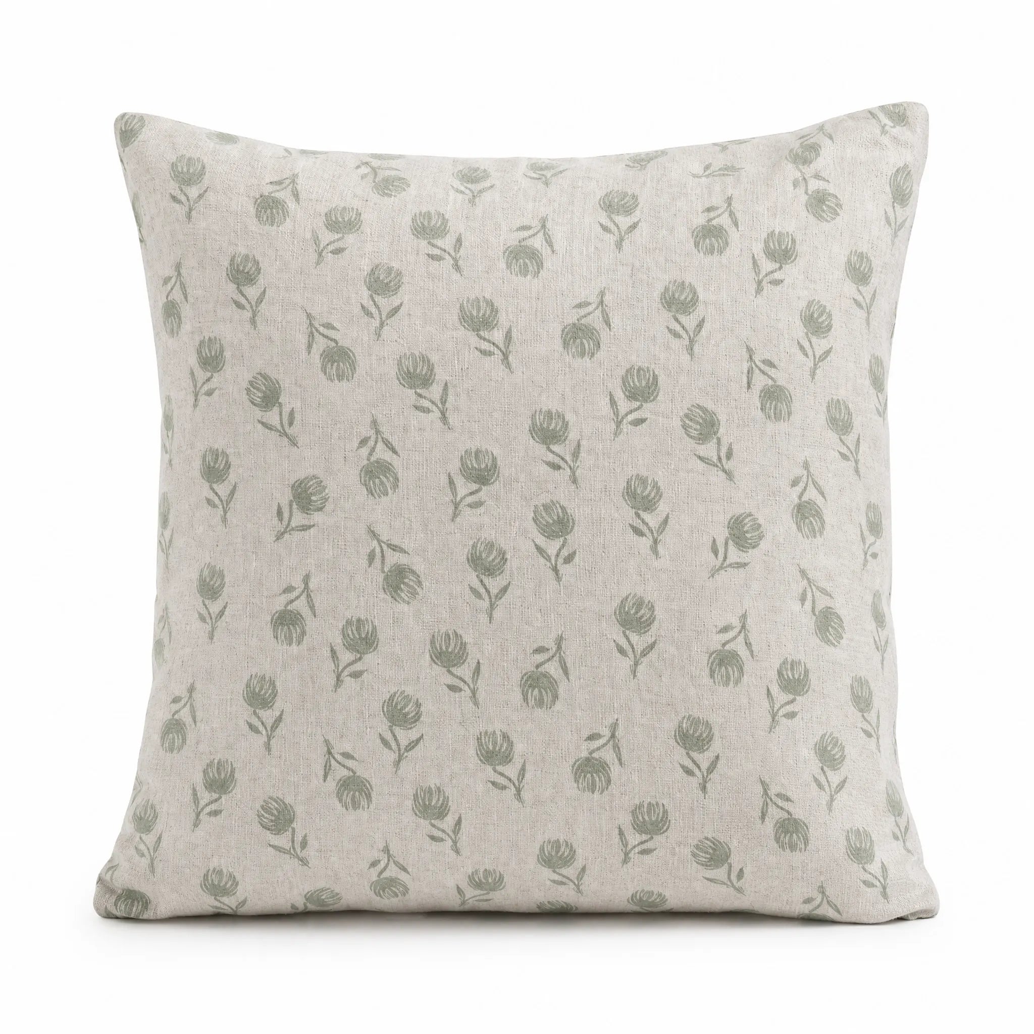 Sam Wilson Sage Clover Square Linen Cushion