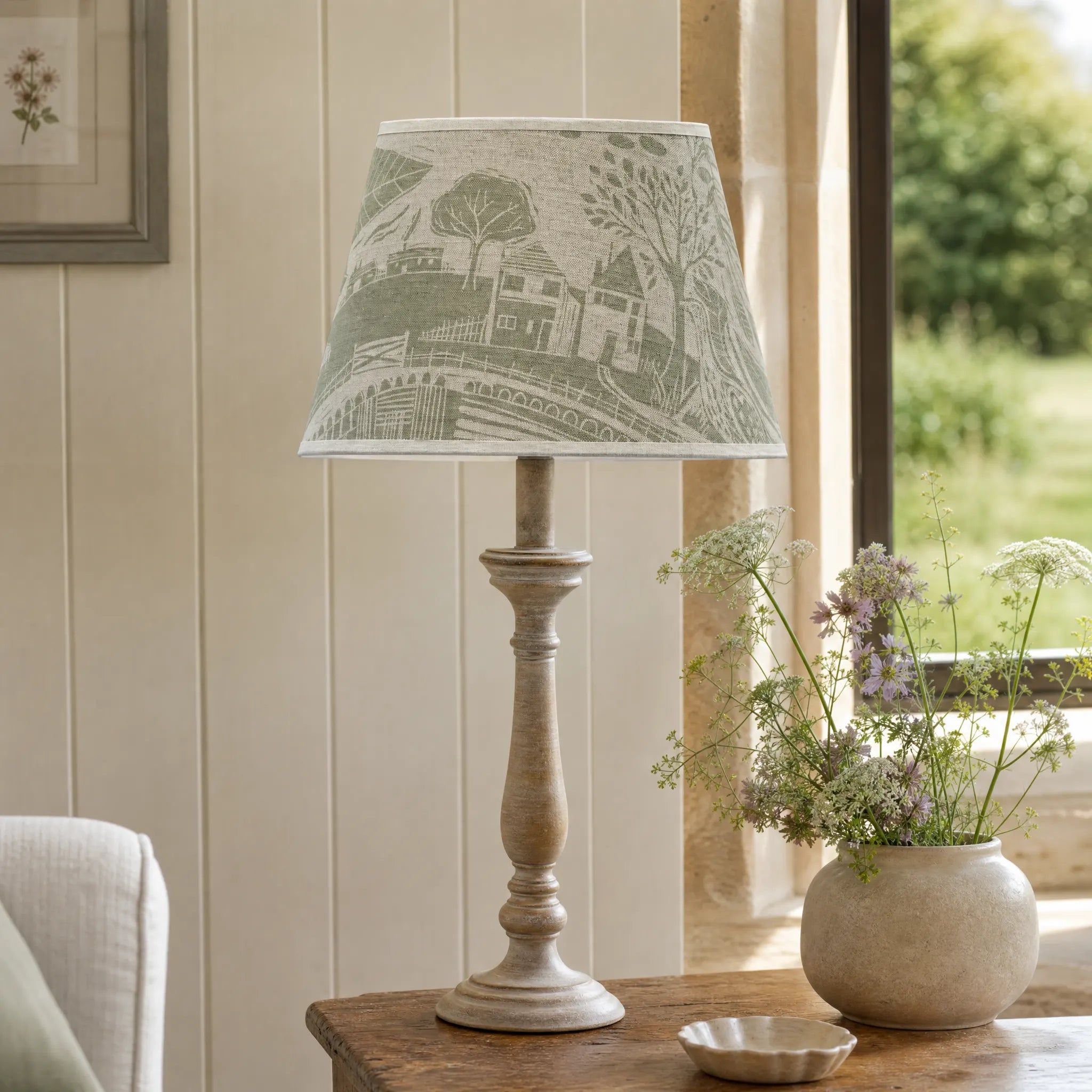 Through The Fields Sage - lampshade
