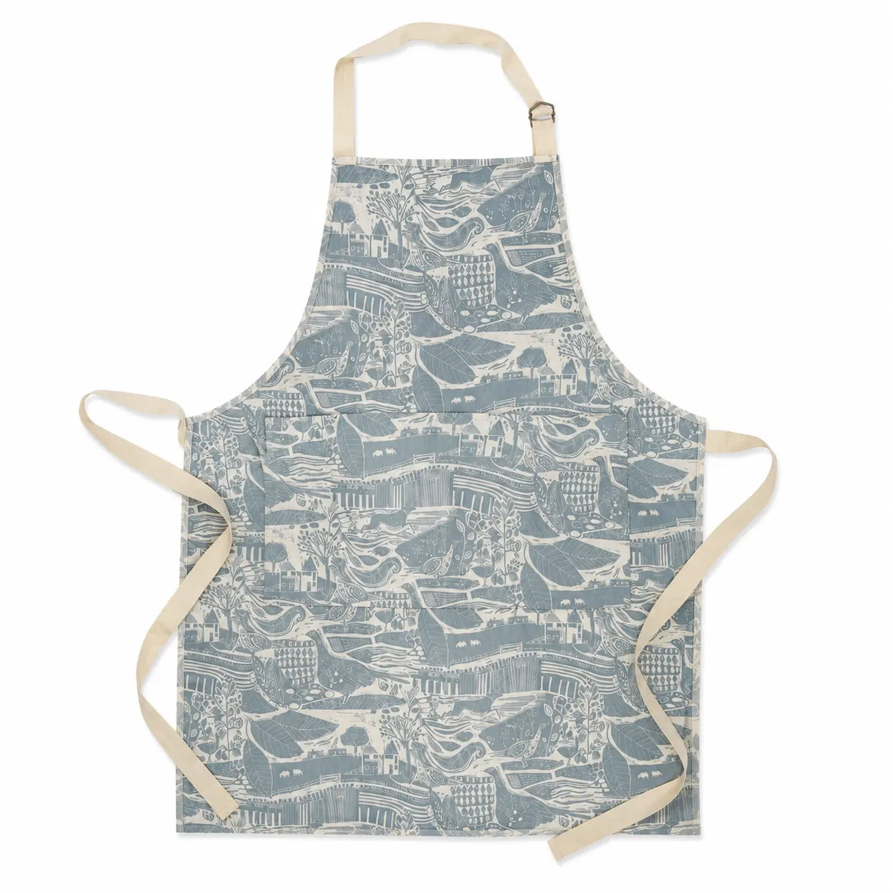 Sam Wilson Through The Fields Duck Egg Blue Apron - Studio