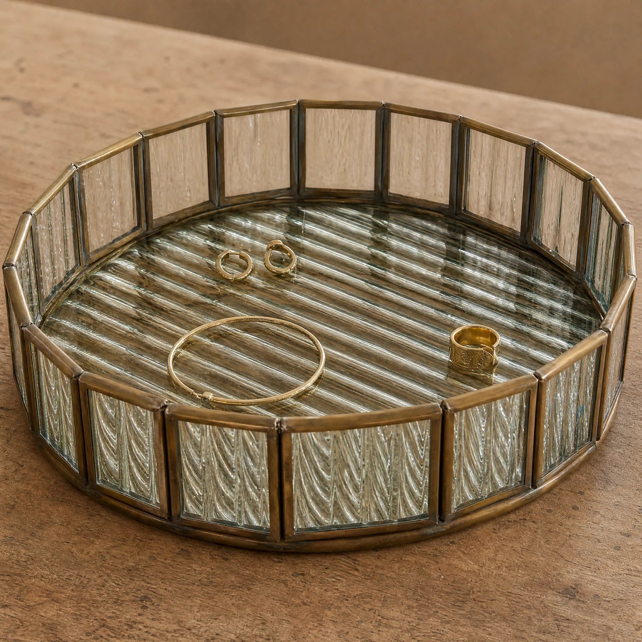 Ruaka Glass Vanity Tray - Brass