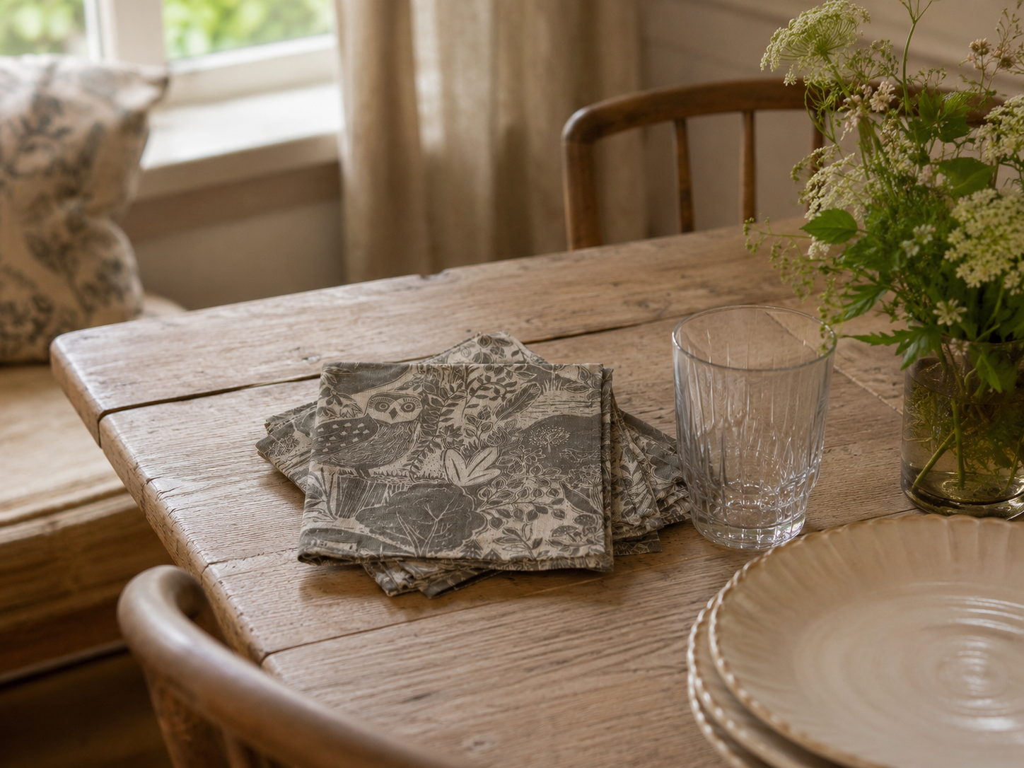 Sam Wilson Owl & Fox Napkins Set of 4 - Main