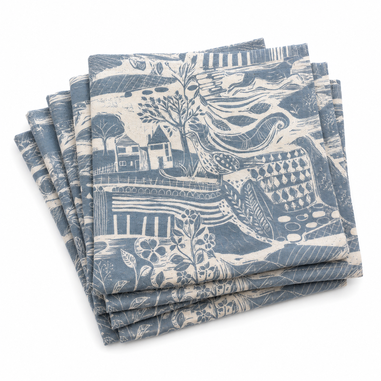 Sam Wilson Through The Fields Duck Egg Blue Napkins Set of 4 - Studio