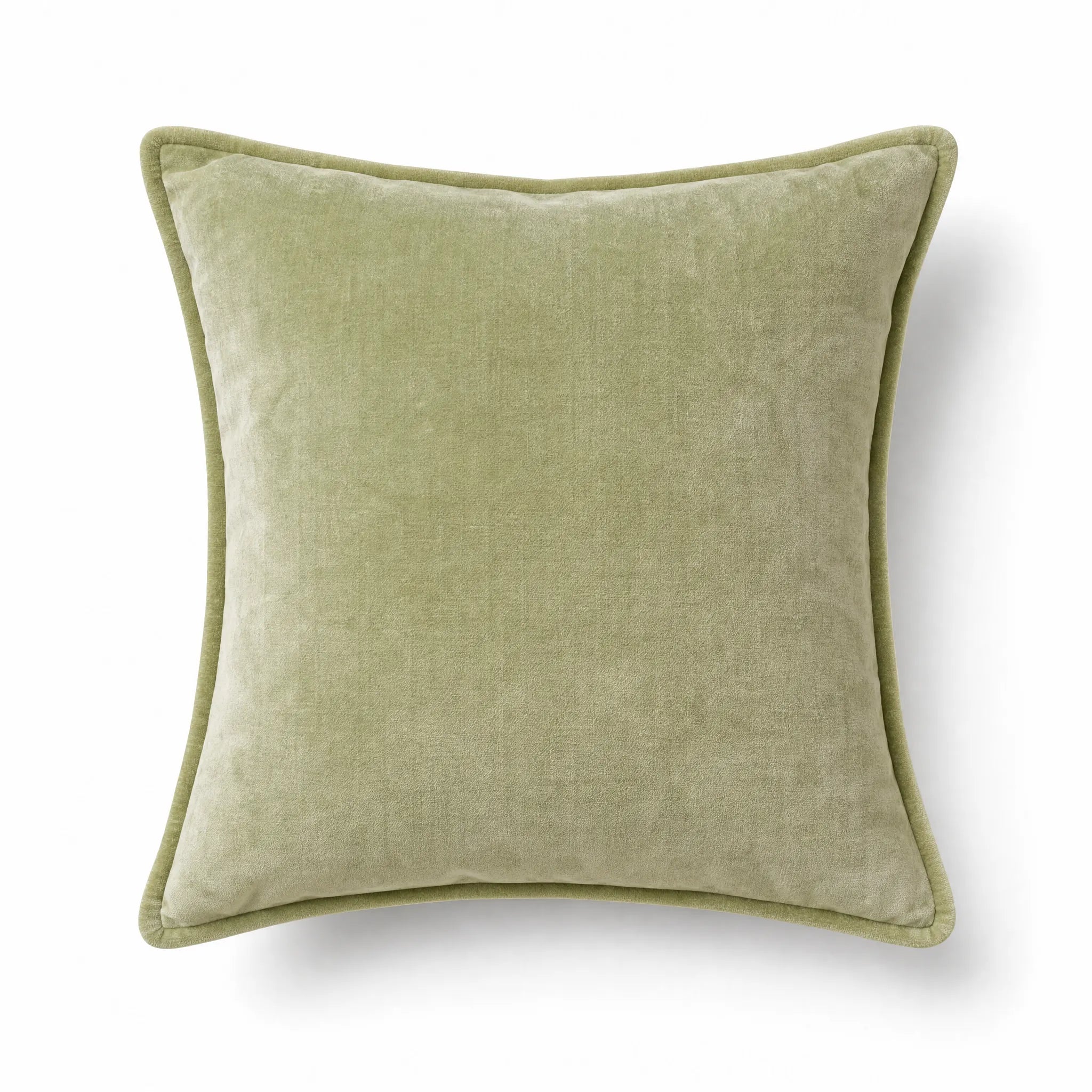 Sam Wilson Soft Green Velvet Hemmed Cushion