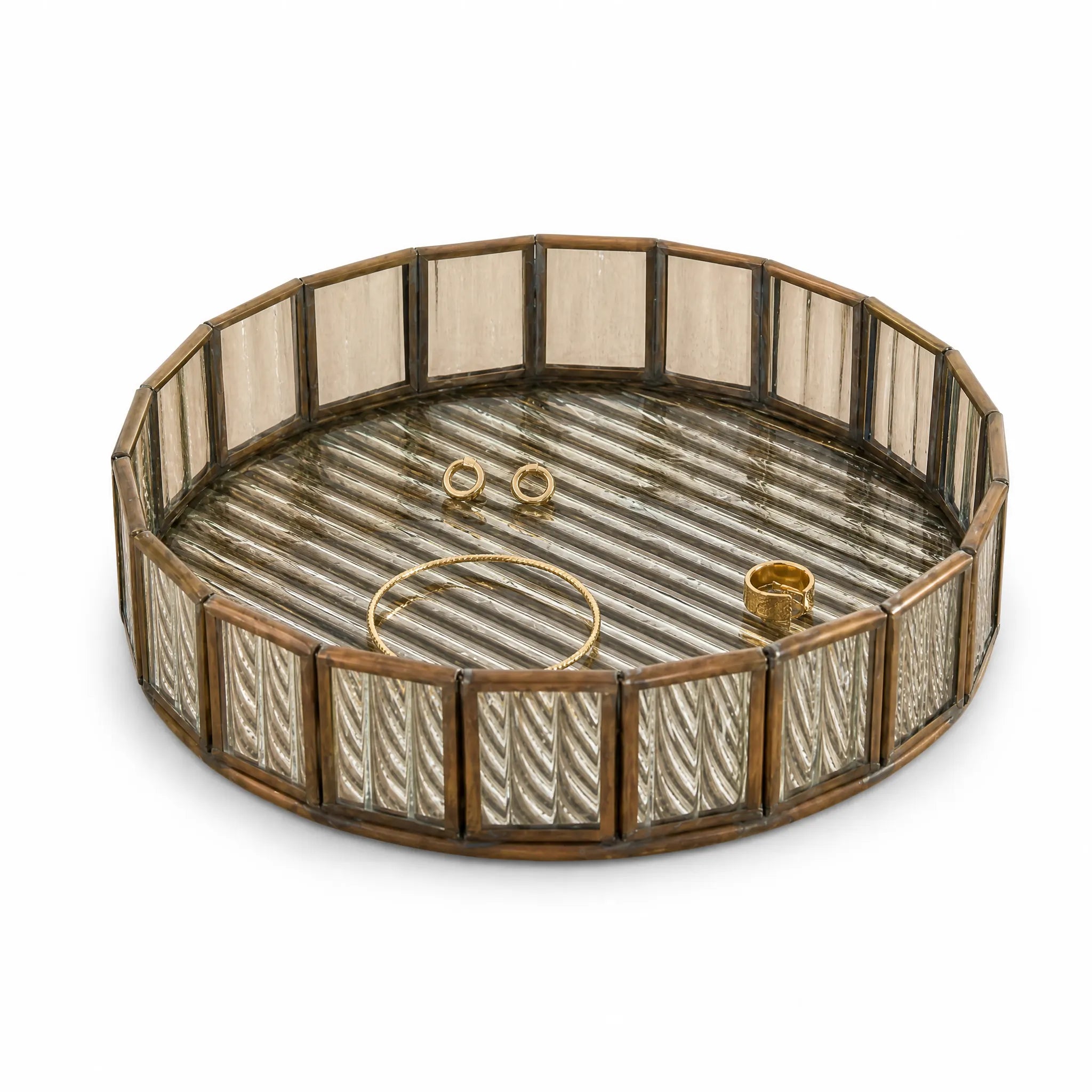 Ruaka Glass Vanity Tray - Brass