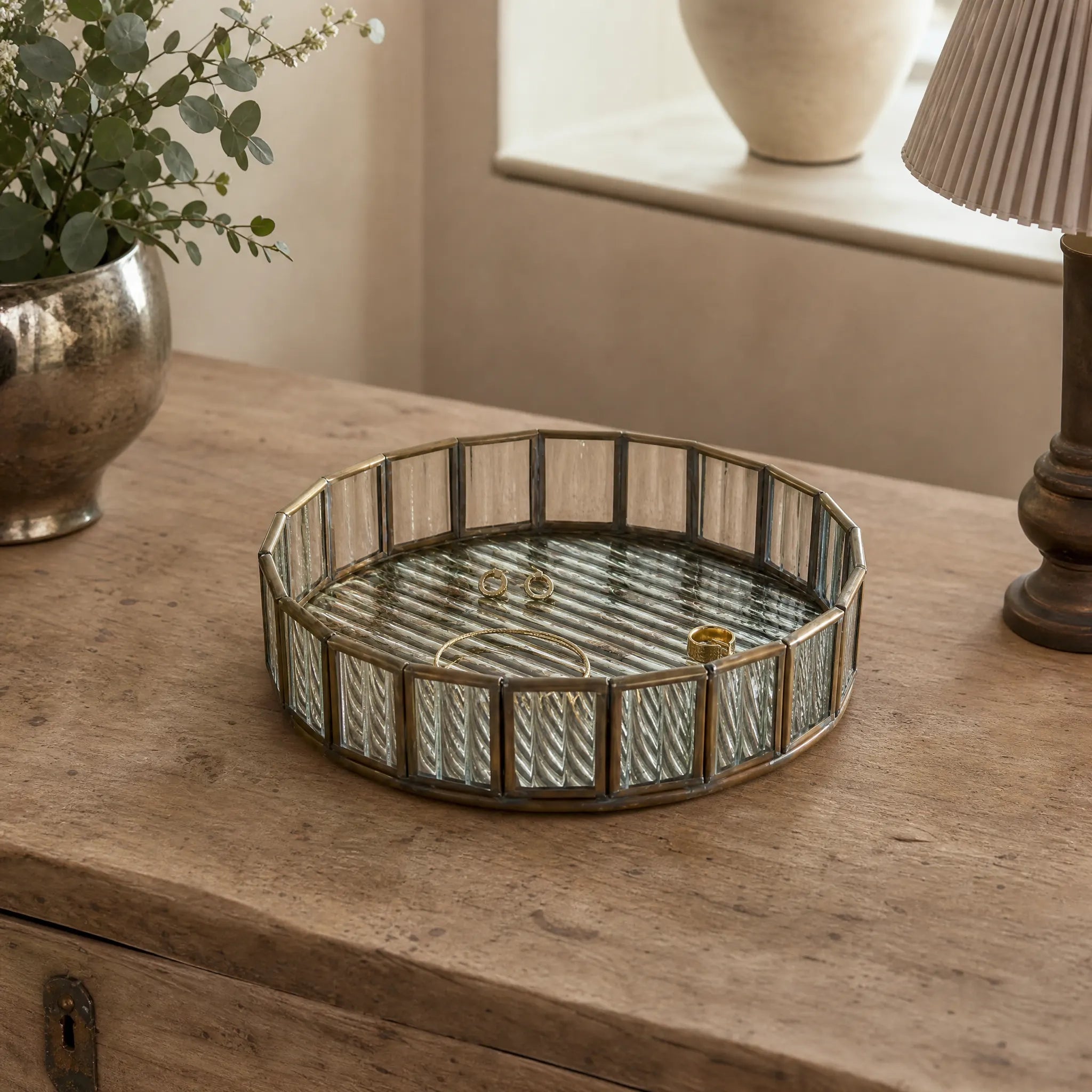 Ruaka Glass Vanity Tray - Brass