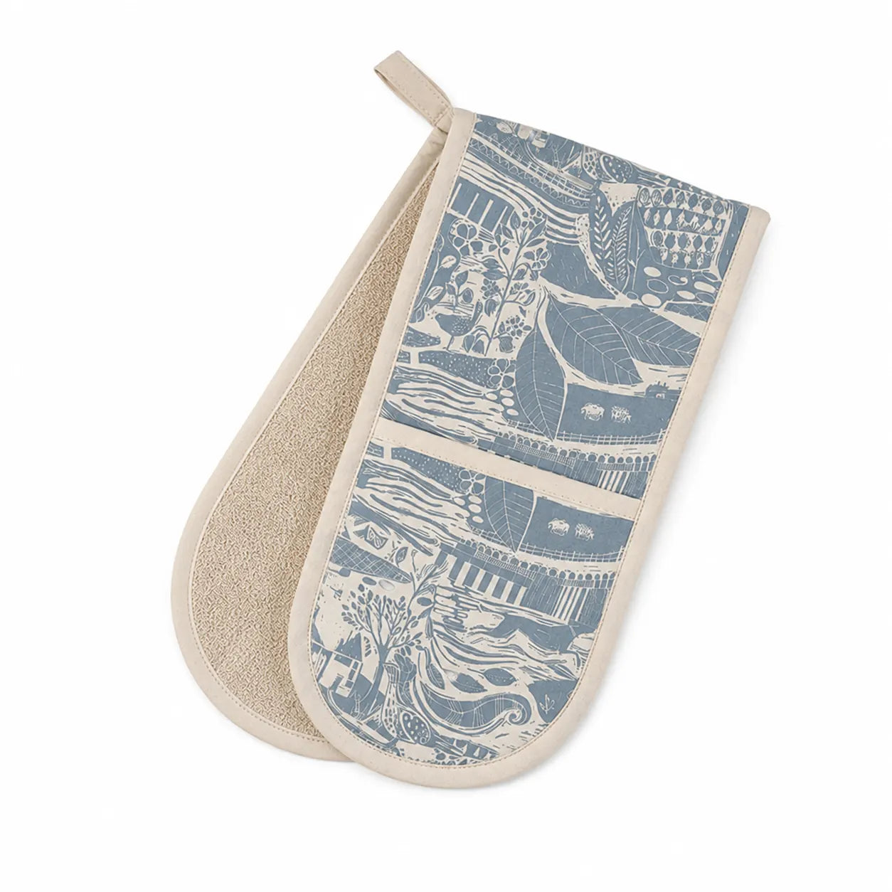 Sam Wilson Through The Fields Duck Egg Blue Oven Gloves - Studio