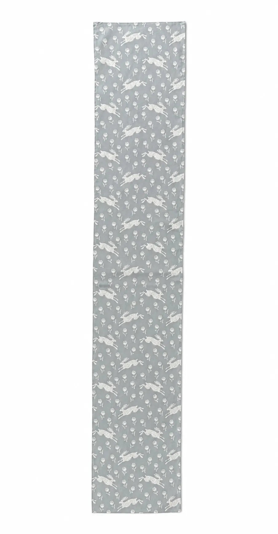 Sam Wilson Running Hare Grey Cotton Table Runner - Studio