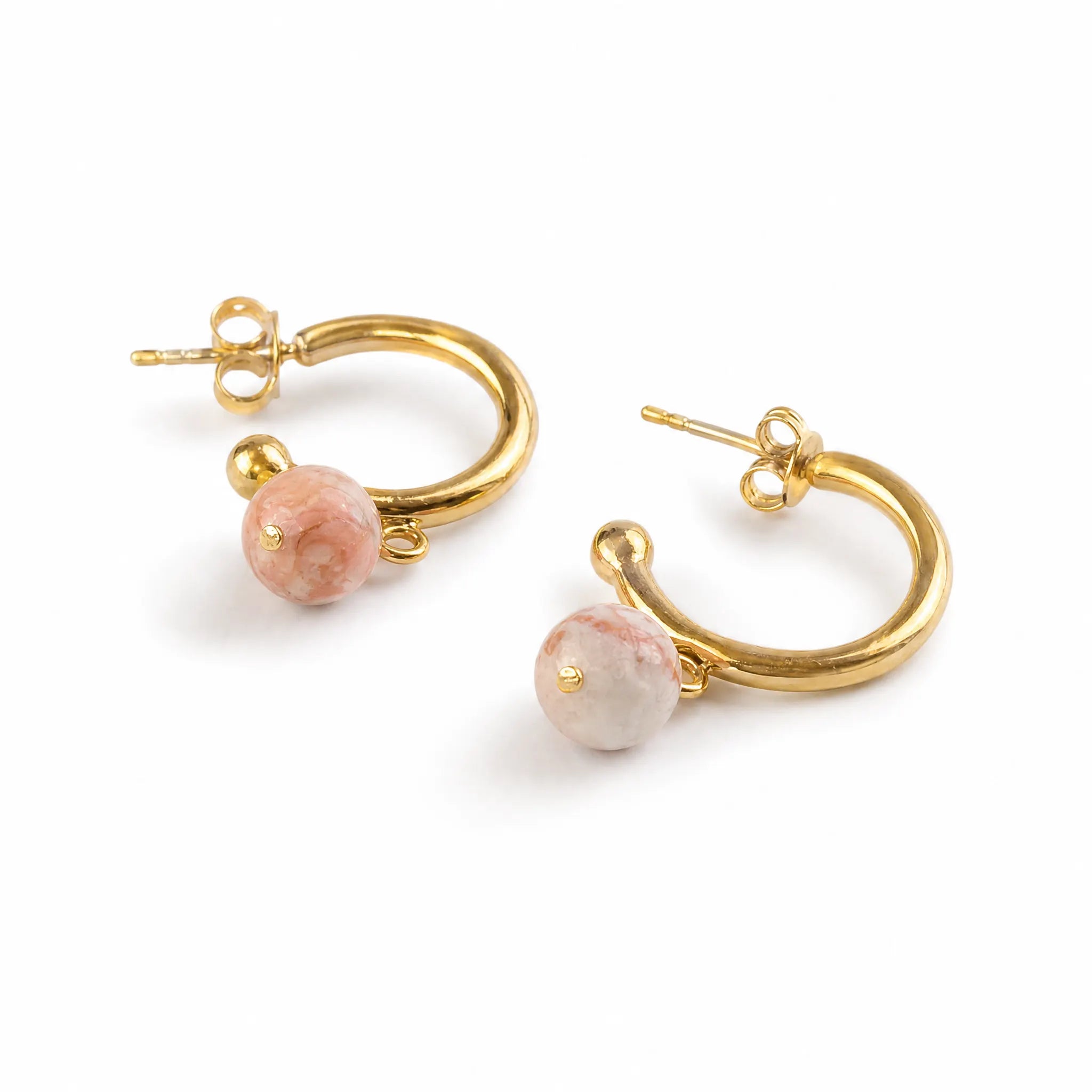 Cerita Rhodochrosite Earrings - Rhodochrosite & Gold