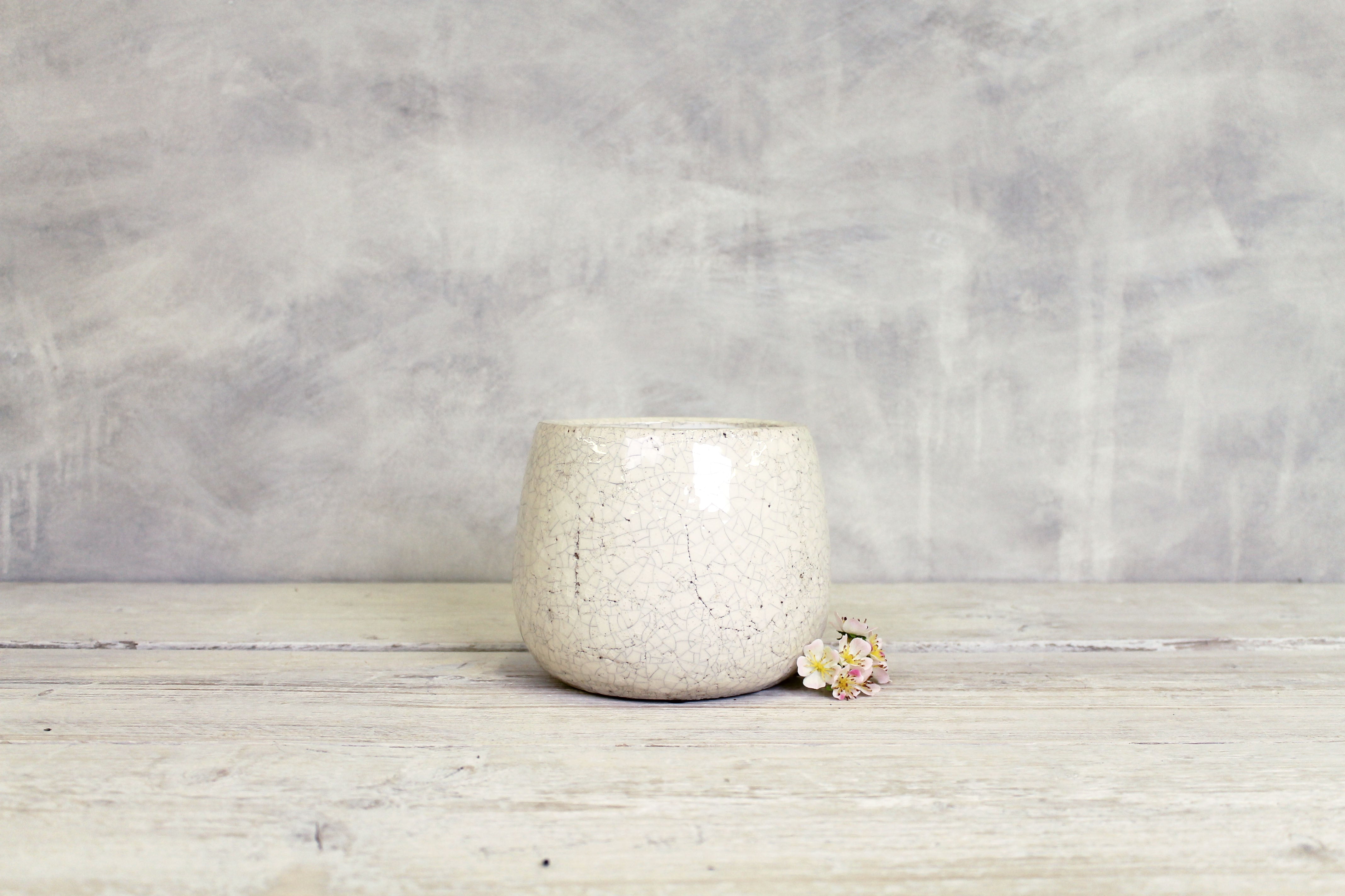 Crackle Glaze Plant Pot - Large