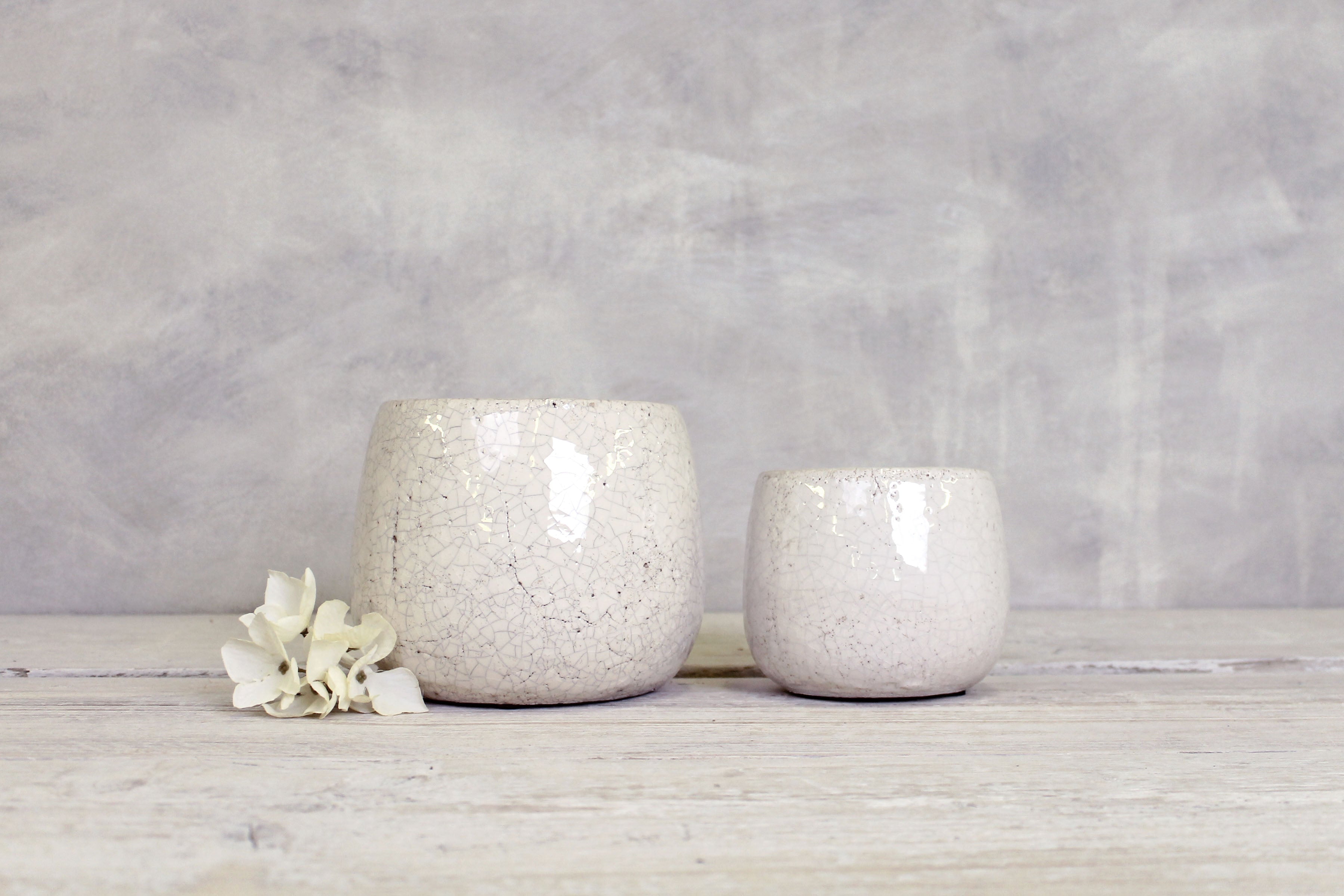 Crackle Glaze Plant Pot - Small