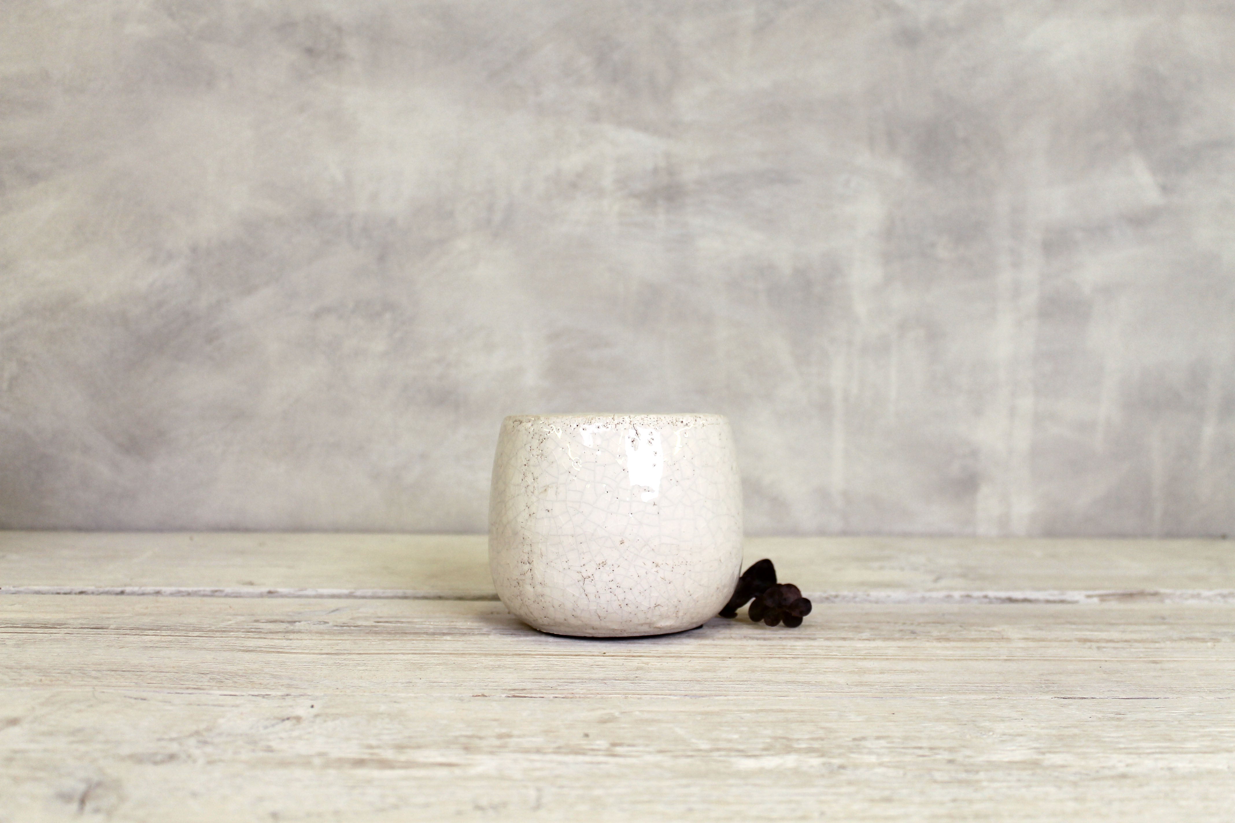 Crackle Glaze Plant Pot - Small