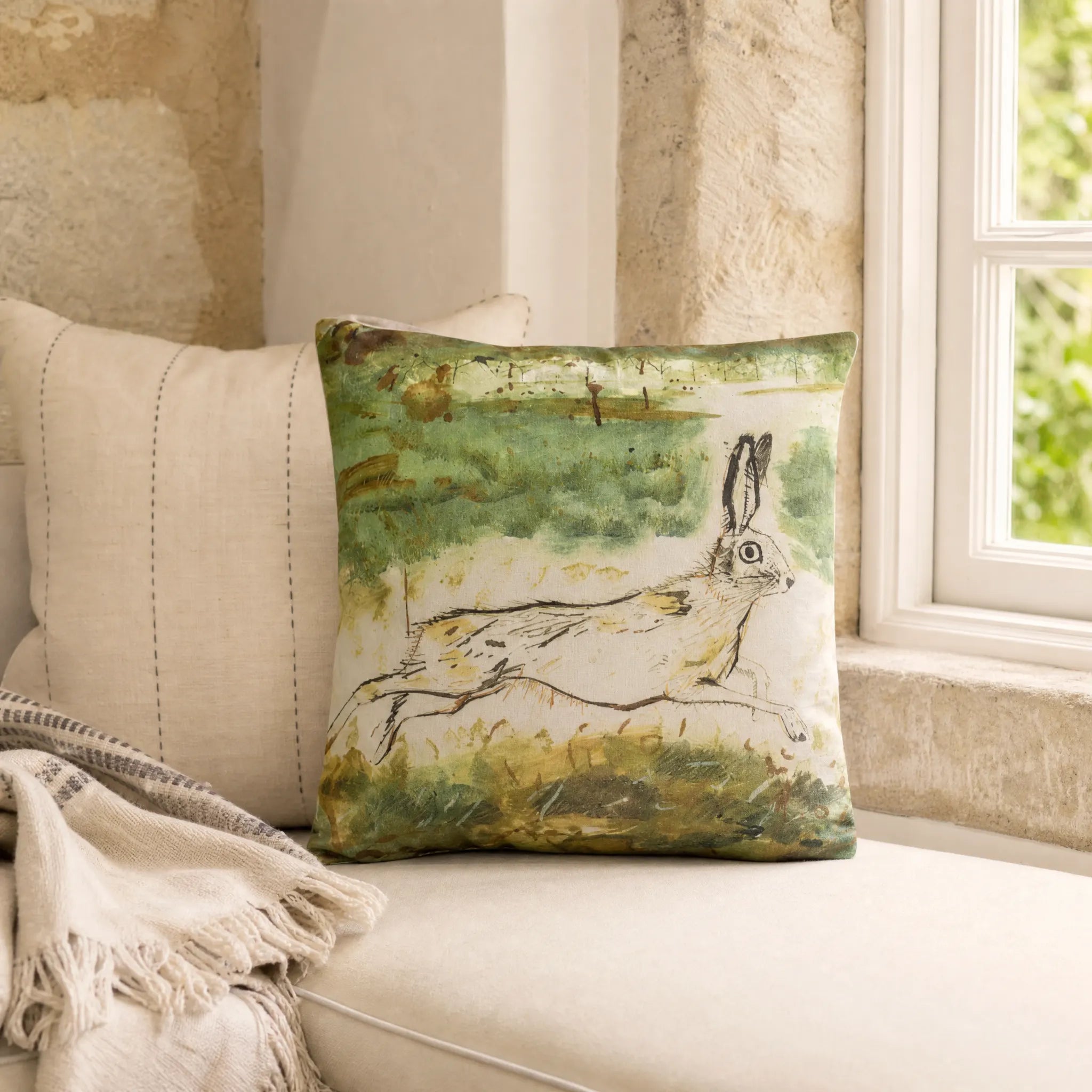Sam Wilson Heathland Square Linen cushion