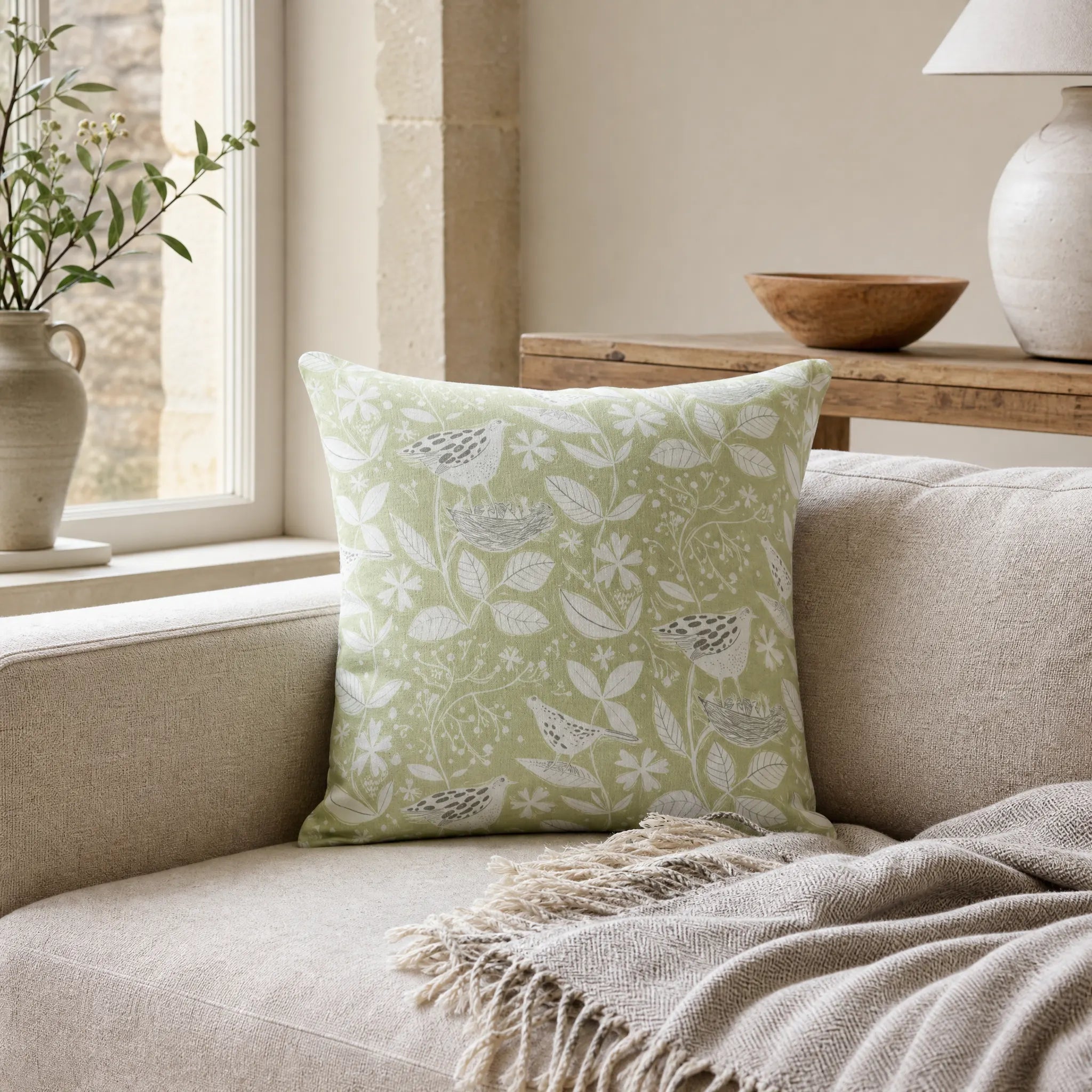Sam Wilson Hedgerow Square Linen Cushion