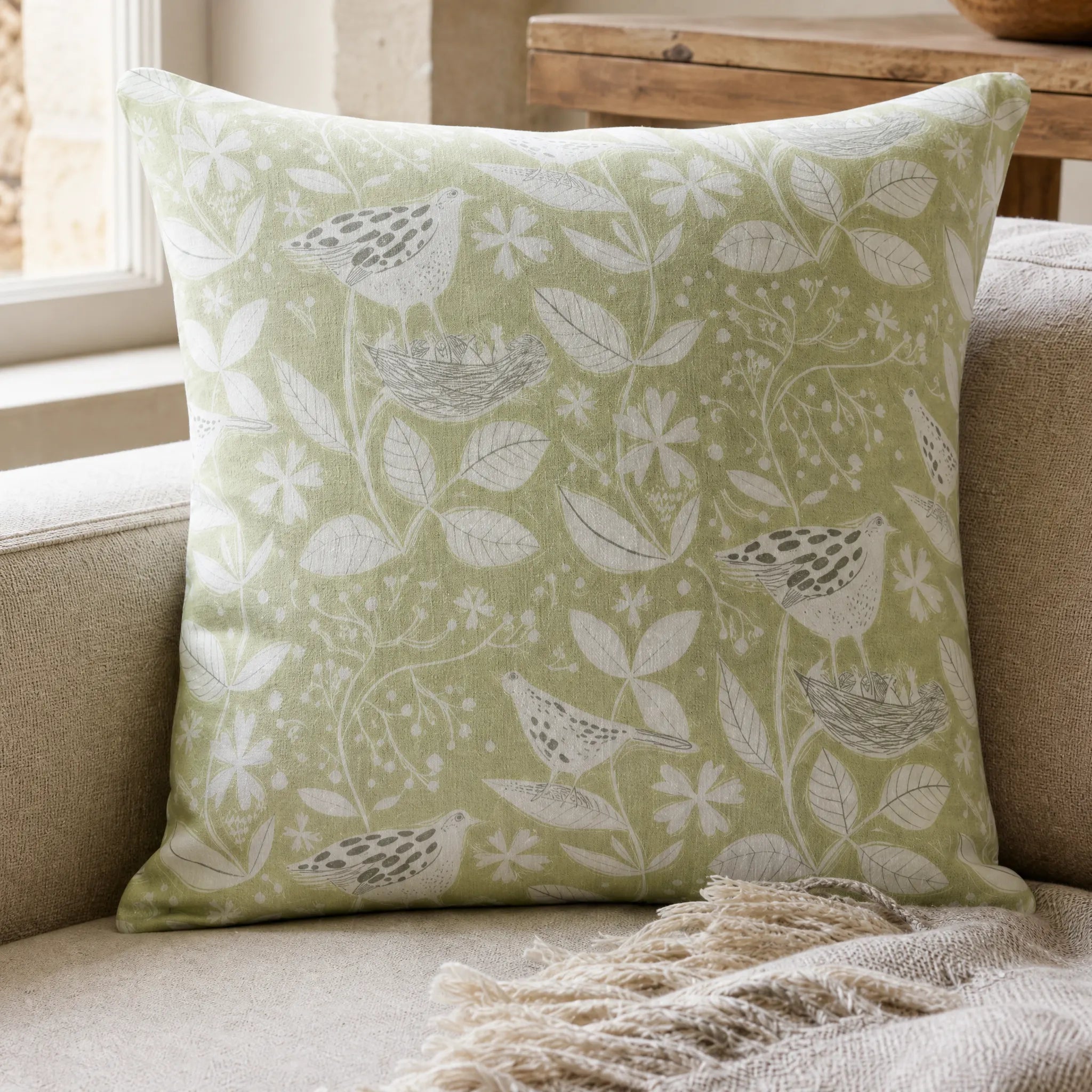 Sam Wilson Hedgerow Square Linen Cushion