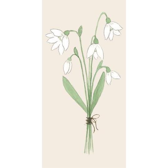 Napkin 10x20 cm snowdrops 16 pcs/pck