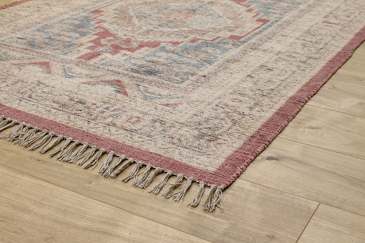 Pink Rose Cotton Chenille Rug