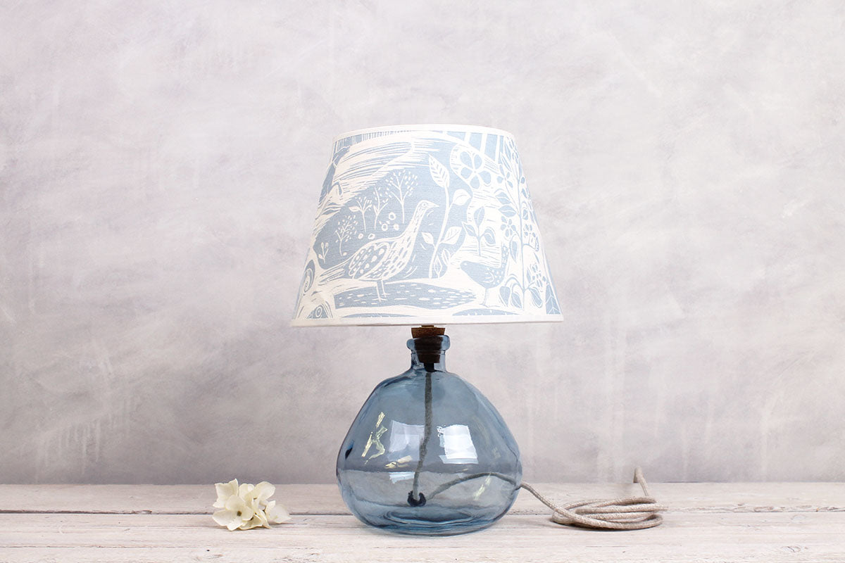 Recycled Glass Balloon Lamp - Light Blue