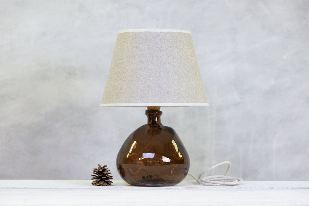 Recycled Glass Balloon Lamp - Smoke